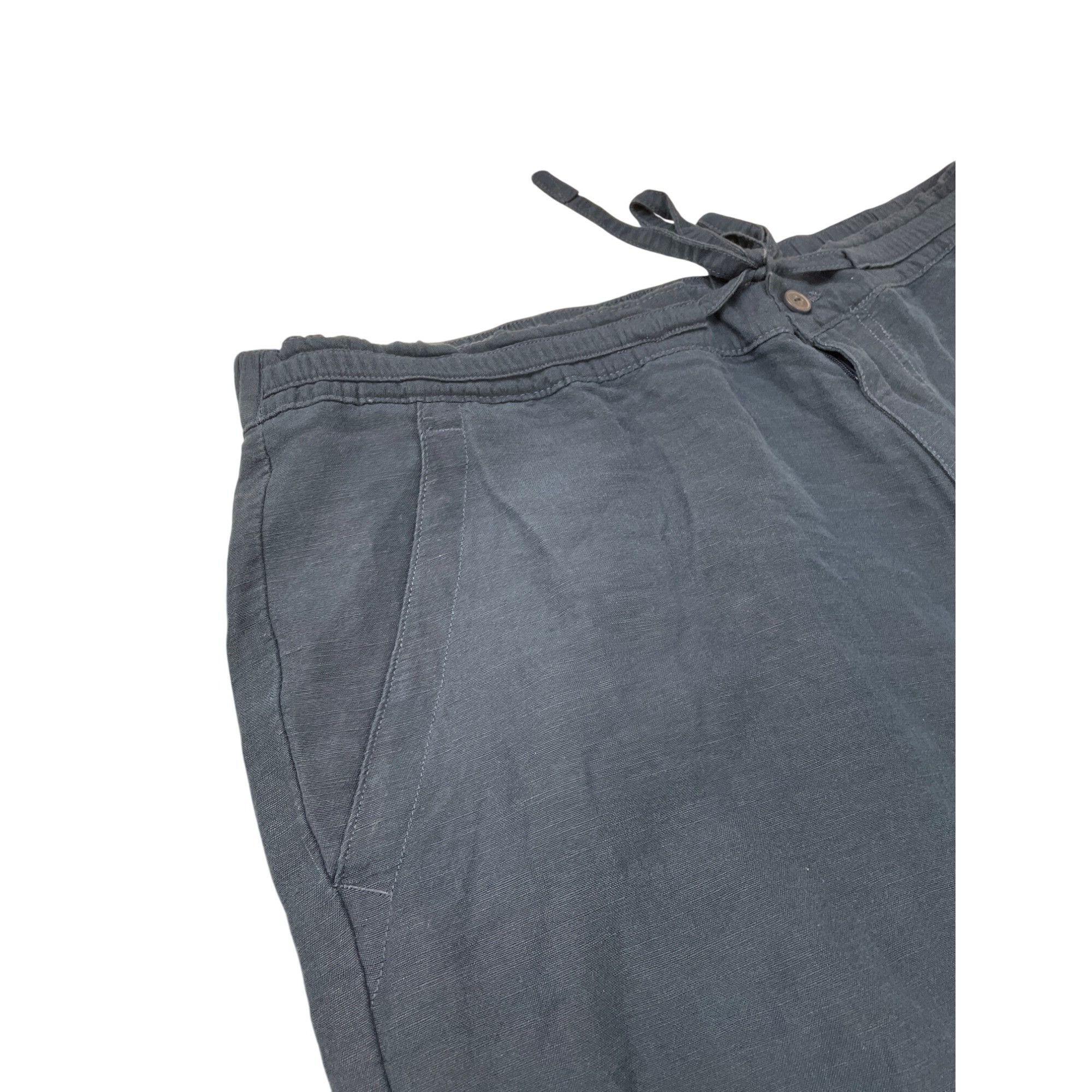 Cubavera Cubavera Womens Blue Linen Blend Drawstring Wide Leg Pants S Size 24" / US 00 / IT 34 - 3 Thumbnail