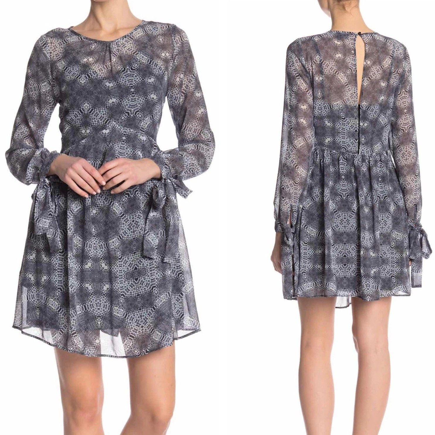 Sam Edelman Animal Patterned Tie Sleeve Dress in size 6 NWT MSRP $148 Size M / US 6-8 / IT 42-44 - 1 Thumbnail