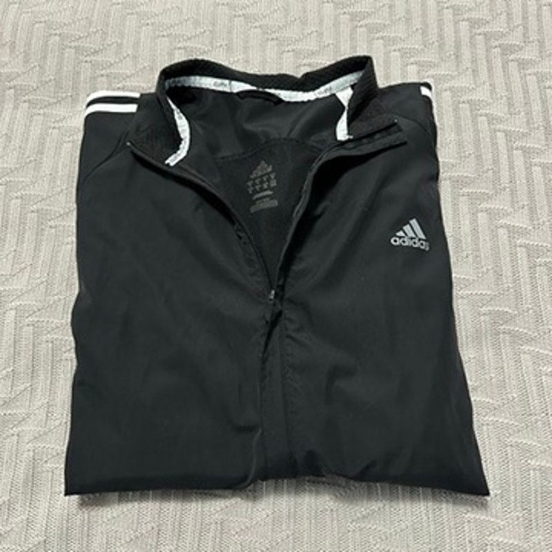 Adidas adidas black classic three stripe windbreaker jacket size XL Size US XL / EU 56 / 4 - 1 Thumbnail
