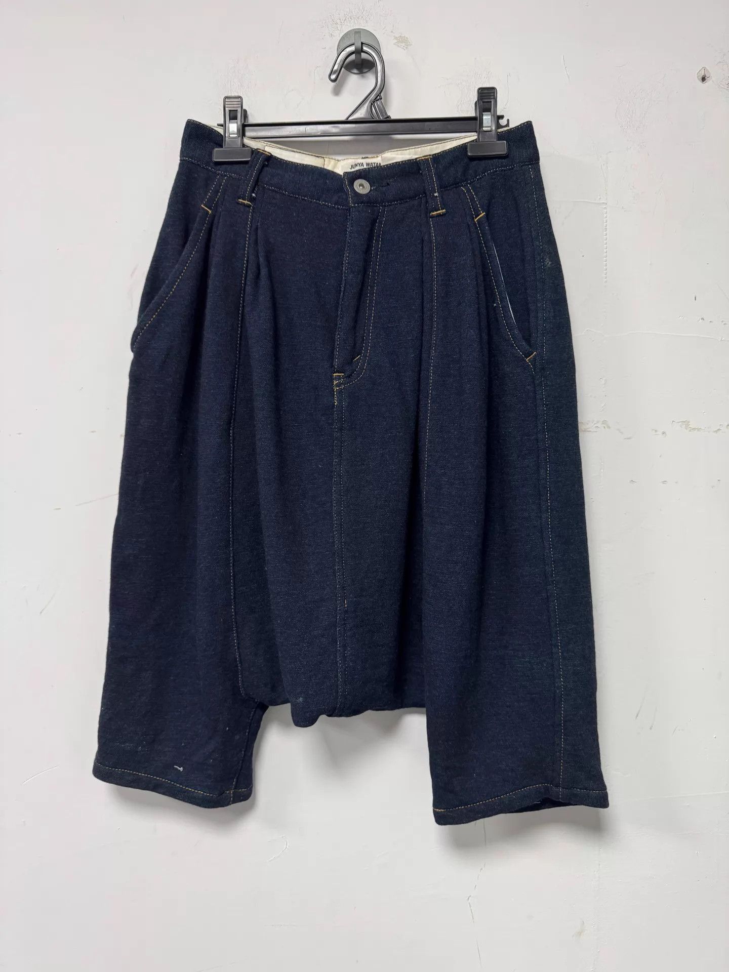 Junya Watanabe Blue Denim Pleated Shorts Size 28 Size US 28 / EU 44 - 1 Thumbnail