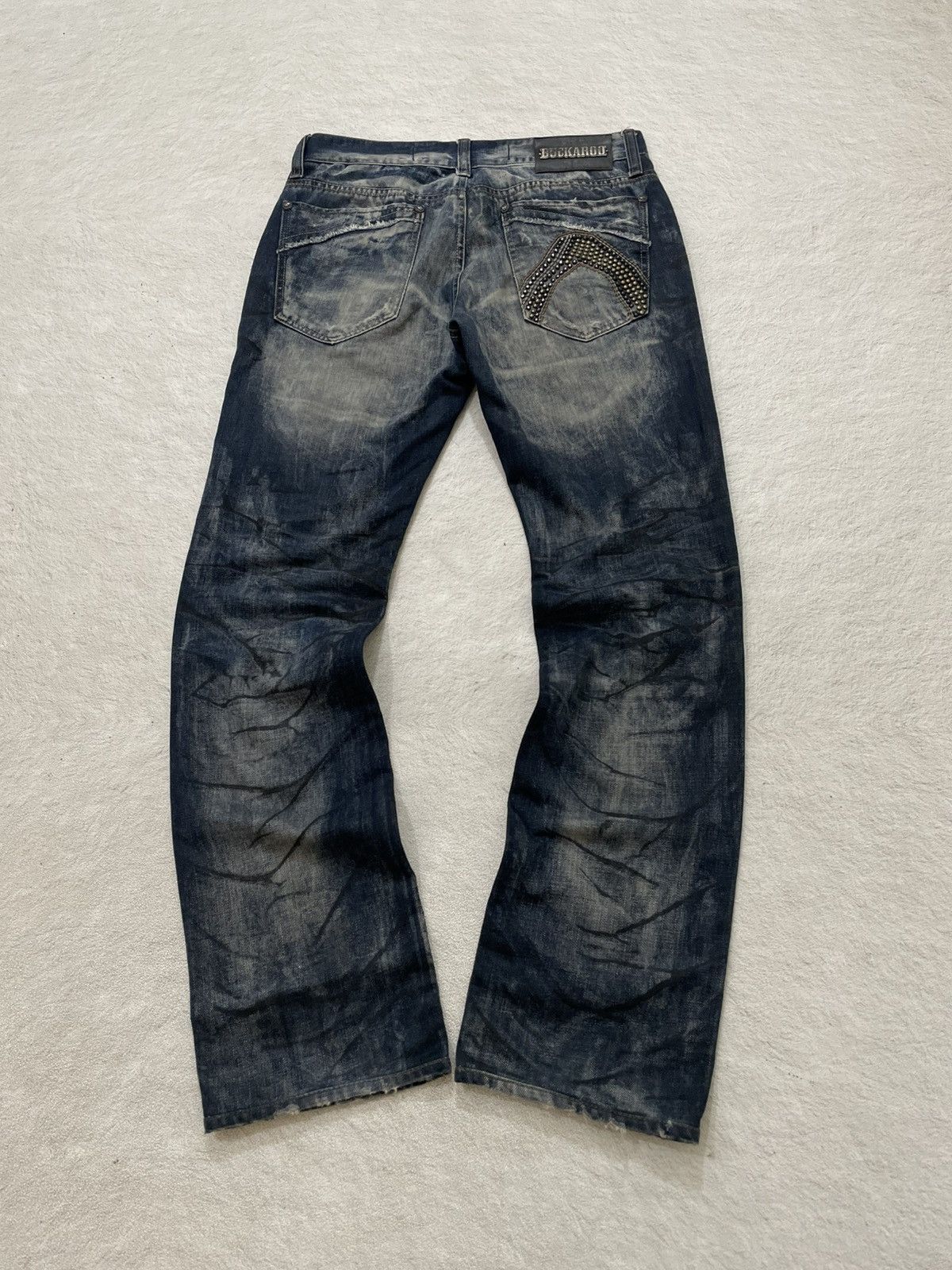 Japanese Brand 2000s Buckaroo Distressed Destroyed Denim Grunge Vkei Ifsix Size US 31 - 9 Thumbnail