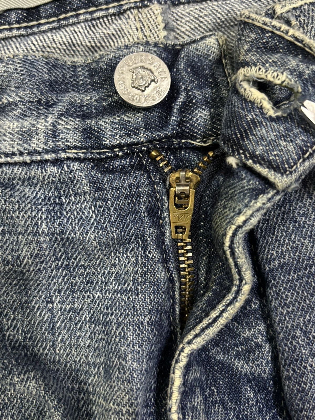 Versace Y2K Versace Jeans Couture Mud Wash Baggy Distressed Jeans Size US 31 - 4 Thumbnail