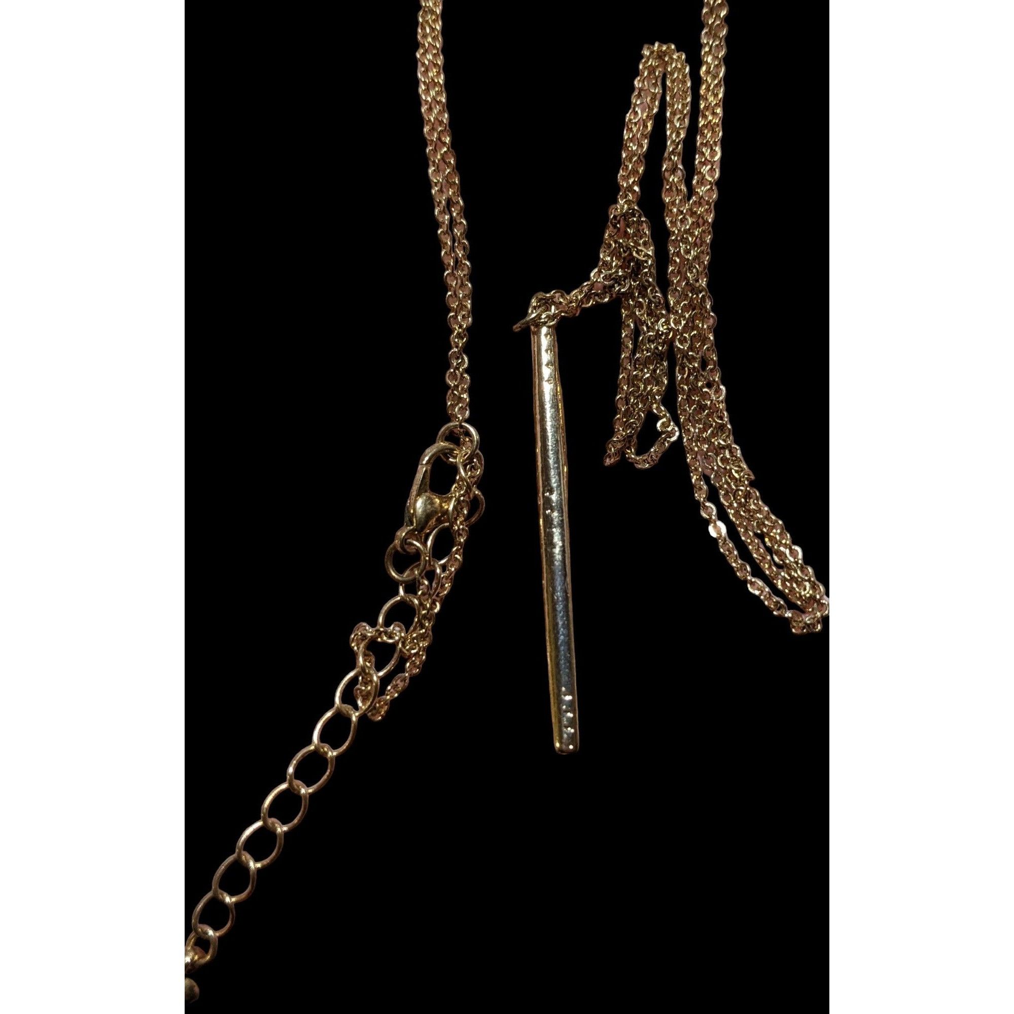 Other Minimalist Golden Etched Pillar Necklace Size ONE SIZE - 4 Thumbnail