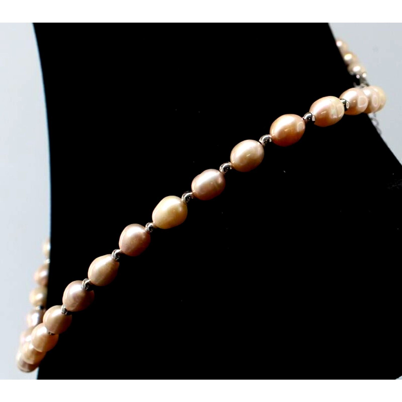 Other Genuine Pink Freshwater Pearl Necklace • Silvertone Beads Size ONE SIZE - 2 Thumbnail