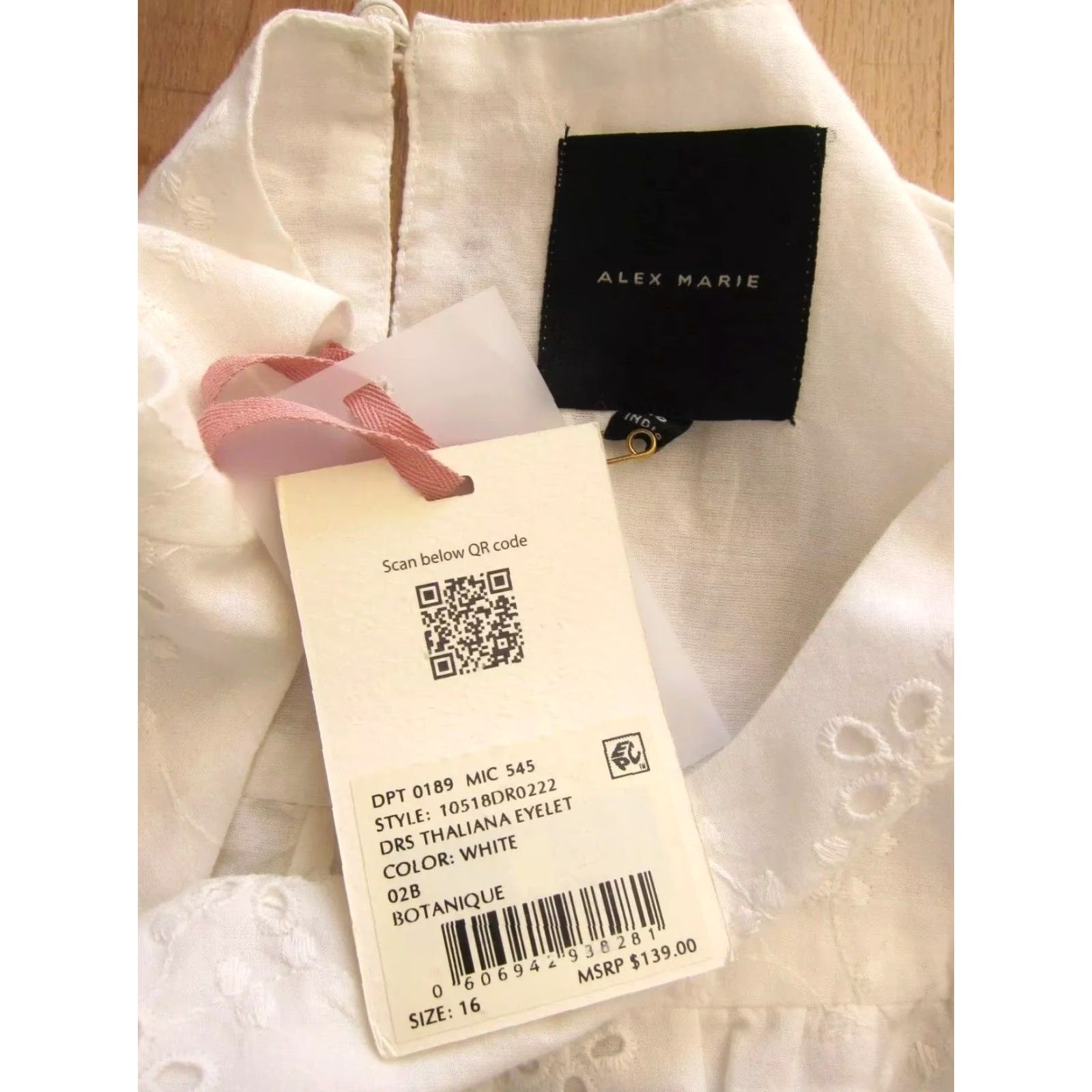 Vintage VINTAGE NWT Alex Marie Thaliana Eyelet White Cotton Floral Cottage Smock Dress 16 Size XXL / US 16-18 / IT 52-54 - 4 Thumbnail