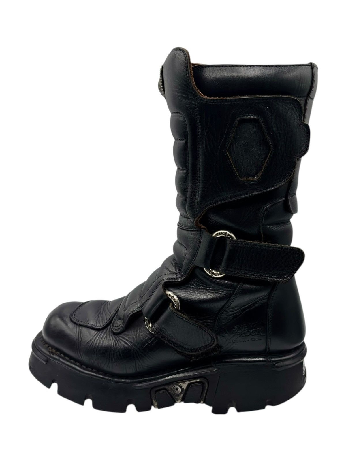 New Rock Vintage New Rock black leather platform boots Size 42 Size US 9 / EU 42 - 8 Thumbnail