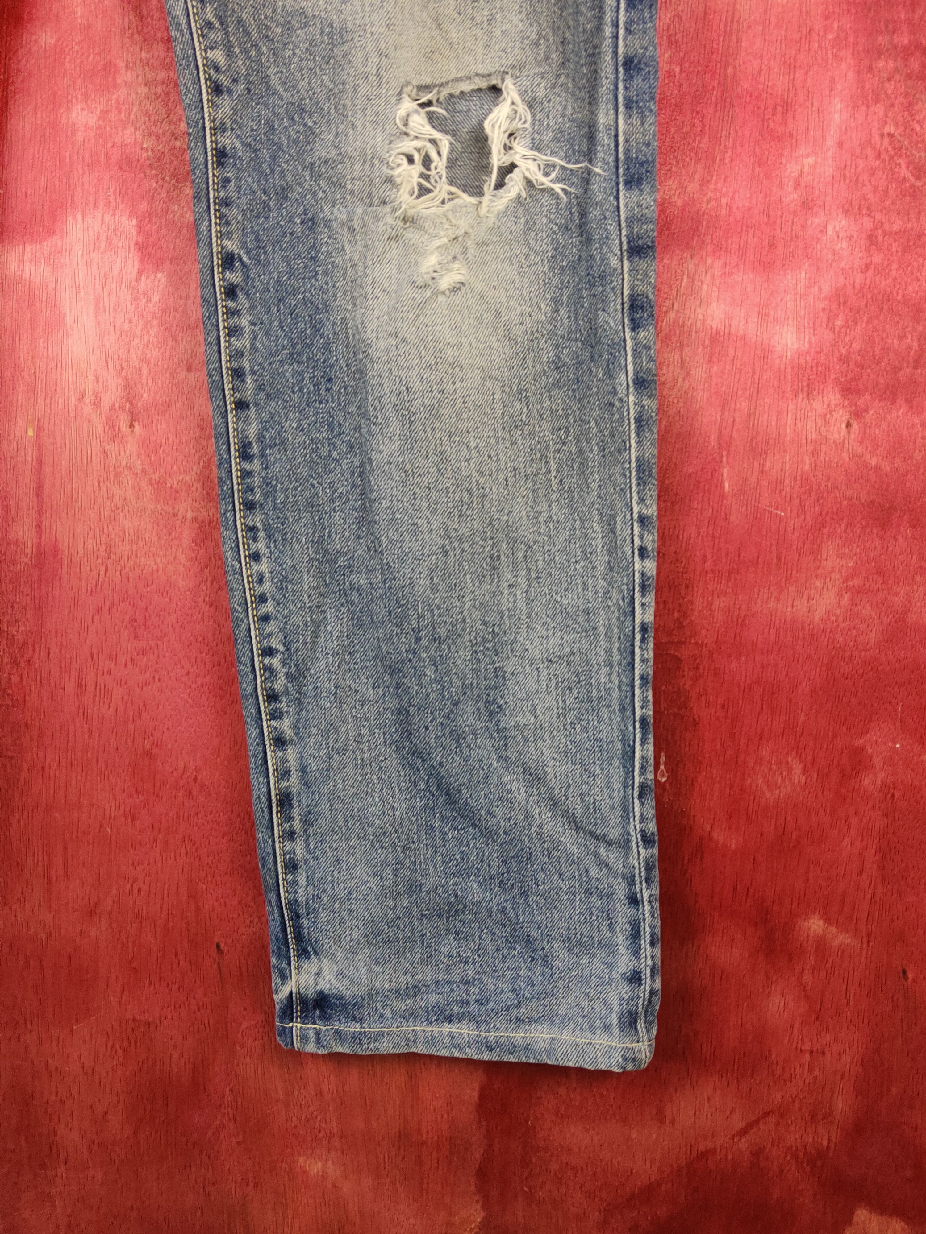 GU GU Blue Faded Distressed Ripped Jeans #S2245 Size US 34 / EU 50 - 6 Thumbnail
