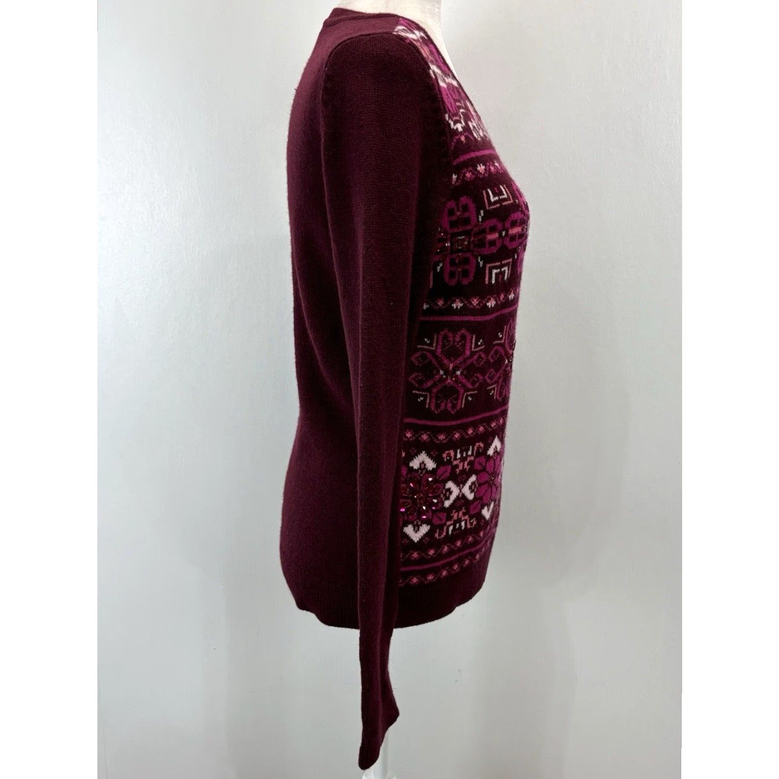 Talbots Talbots Fair Isle Crewneck Sweater Women's Small Multicolor Wool Blend Size S / US 4 / IT 40 - 4 Thumbnail
