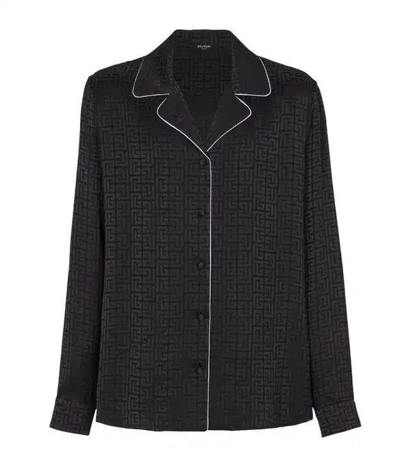 Balmain o1y0426 Patterned Shirt in Black Size US S / EU 44-46 / 1 - 1 Thumbnail