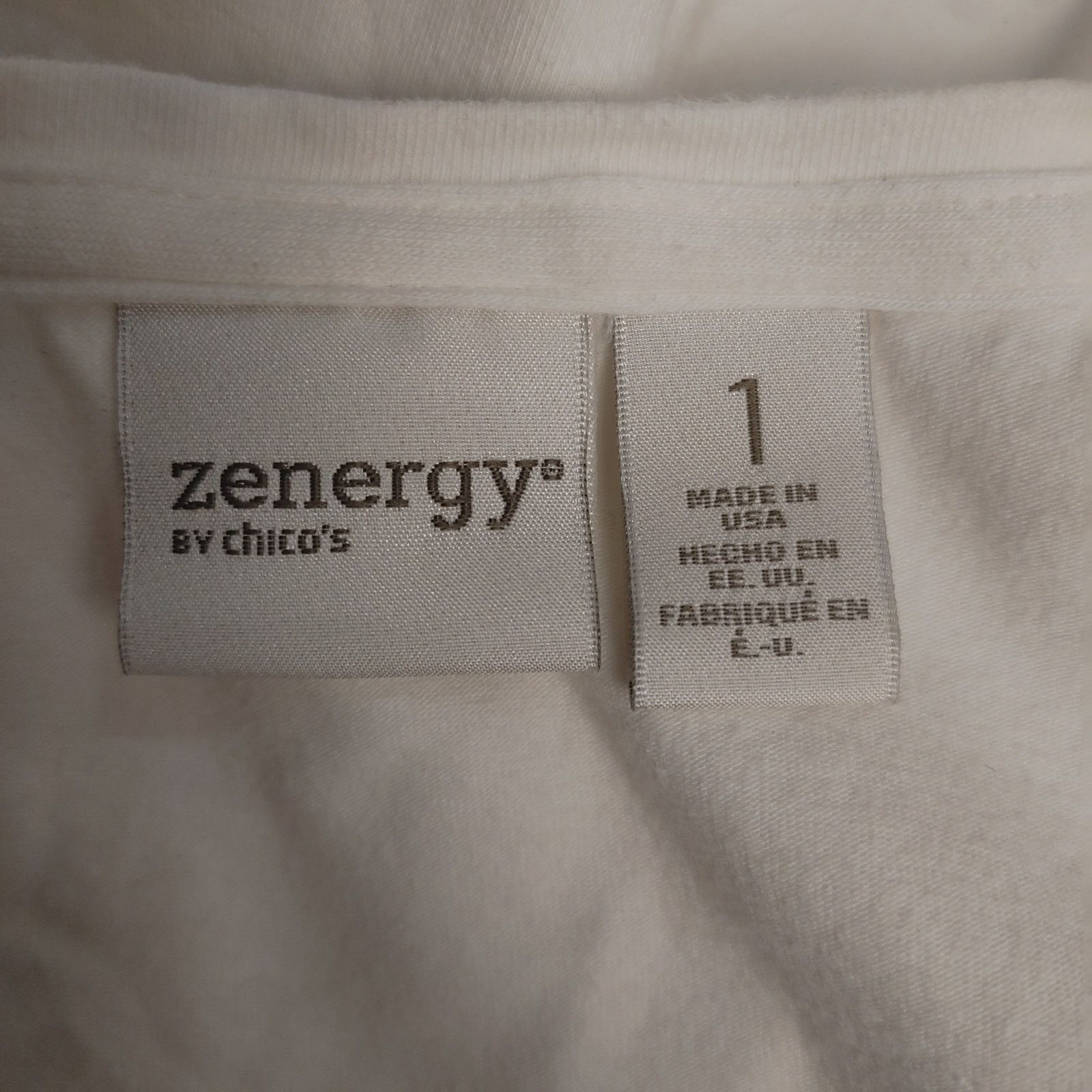 Other Zenergy Chicos Women 1 White/Silver Bedazzled LongSleeve Top Size M / US 6-8 / IT 42-44 - 3 Thumbnail