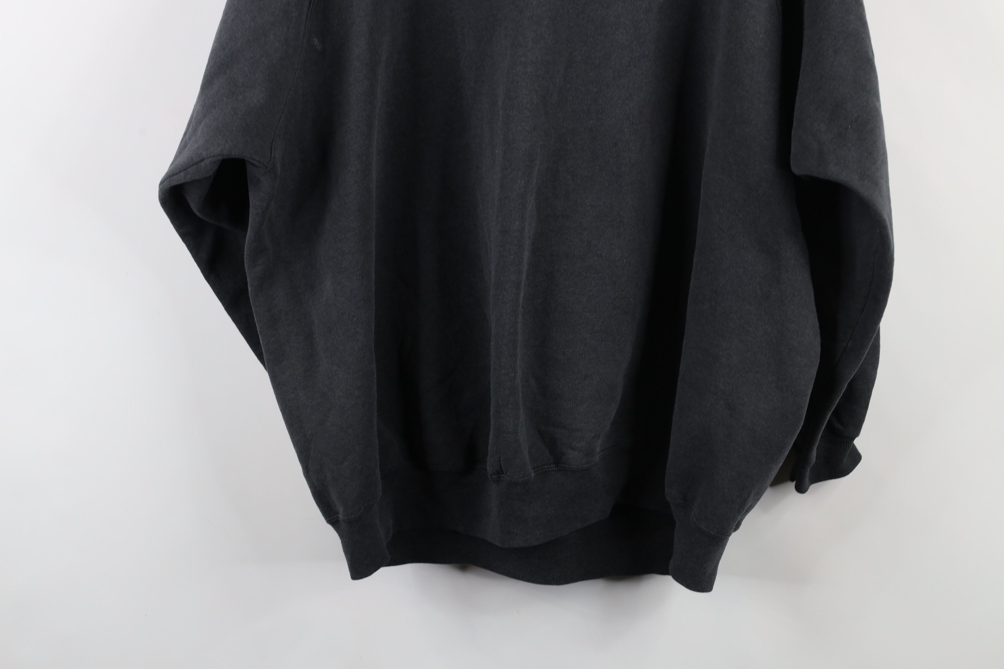 Vintage Vintage 90s Streetwear Faded Blank Crewneck Sweatshirt Black Size XXL / US 16-18 / IT 52-54 - 14 Thumbnail