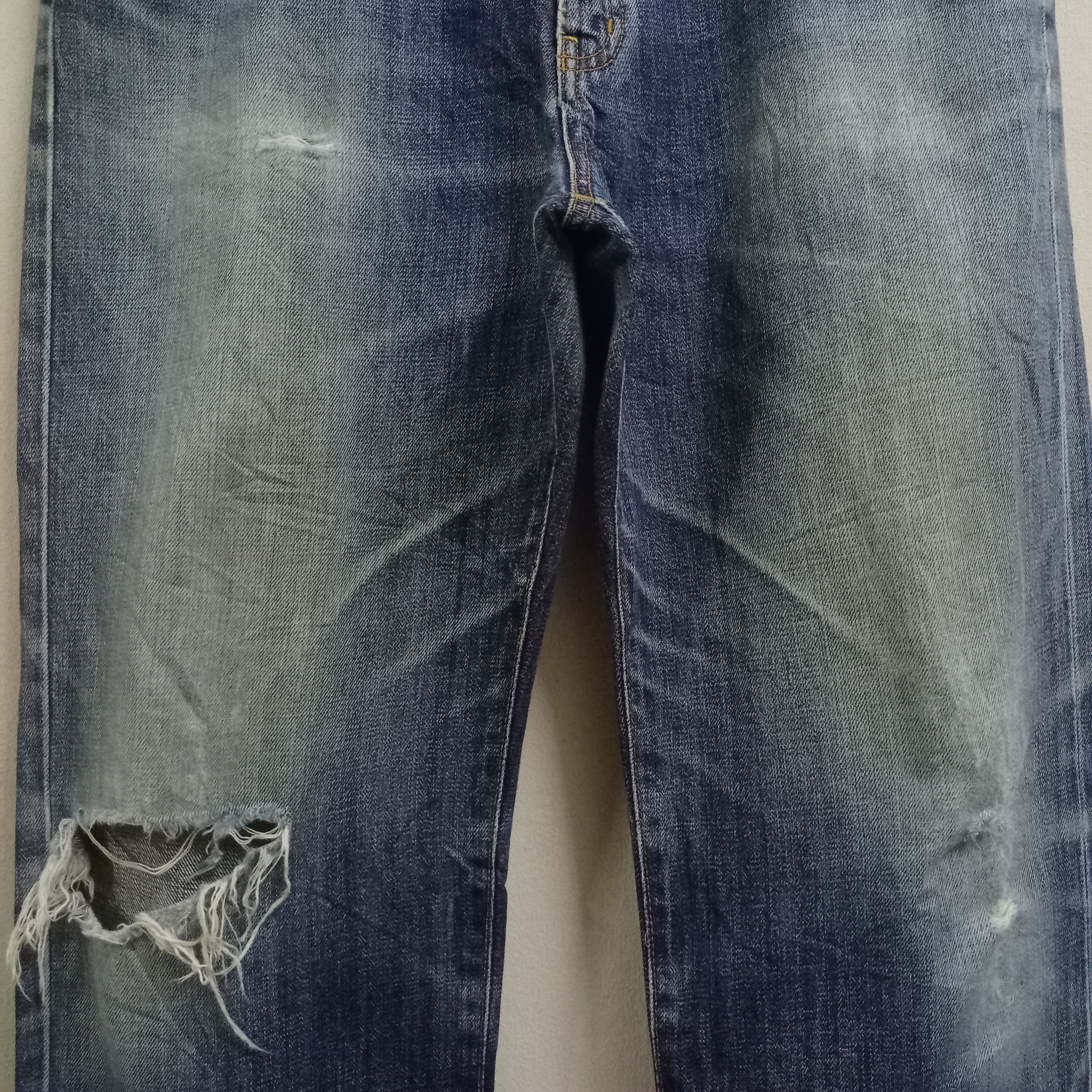 Japanese Brand × Uniqlo Vintage Japanese Uniqlo Distressed Baggy Jeans 36x27 Size US 36 / EU 52 - 5 Thumbnail