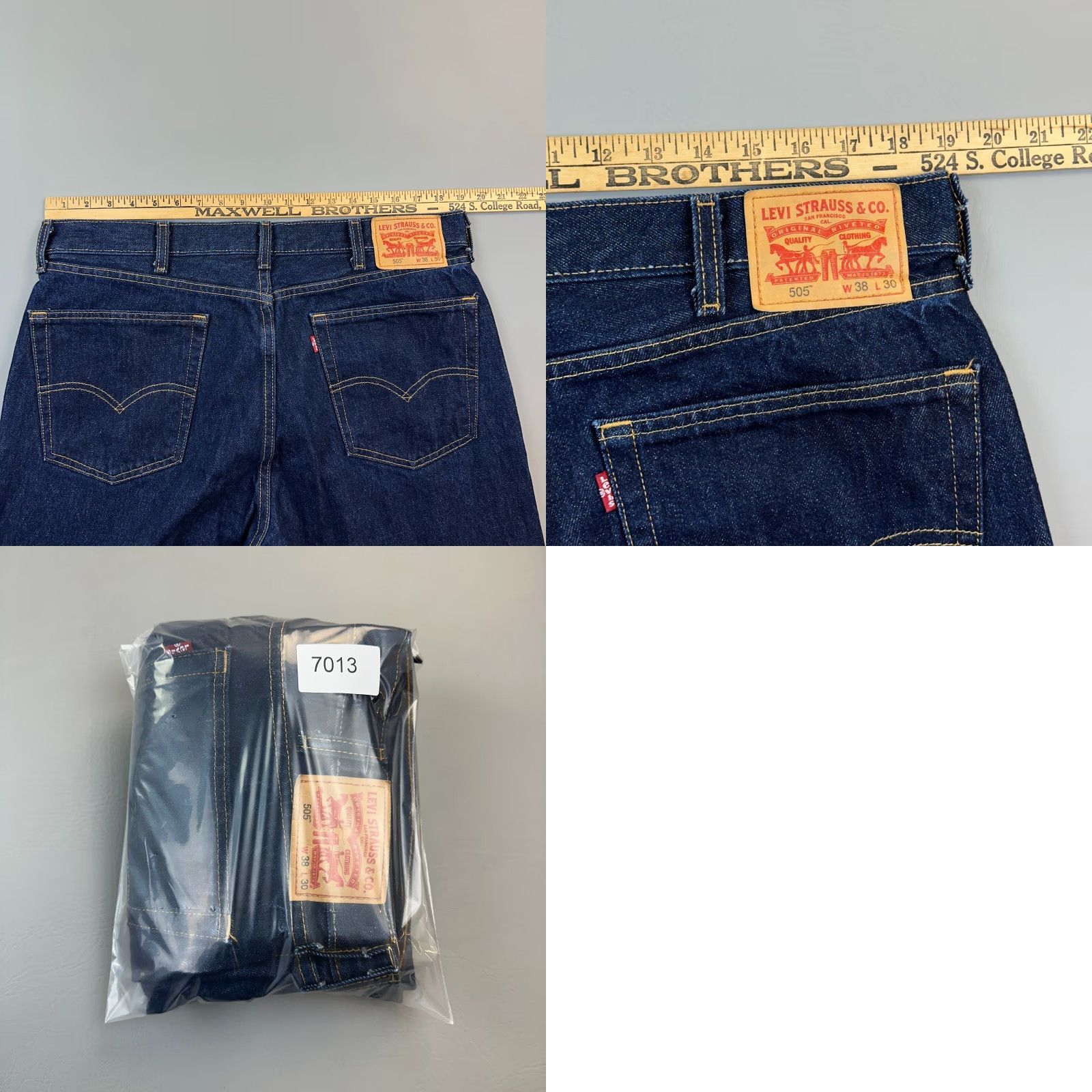 Levi's Levi's 505 Jeans Mens 38x30 Blue Dark Wash Denim Regular Fit Casual EUC Size US 38 / EU 54 - 9 Thumbnail