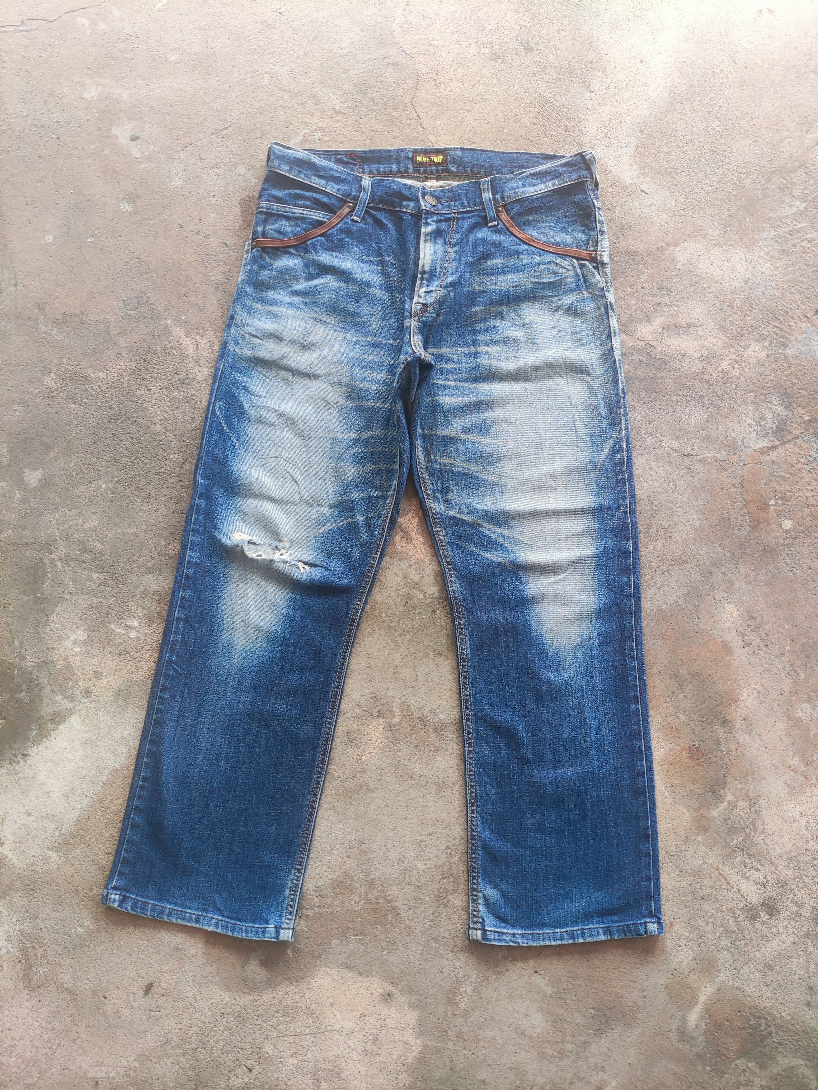 Edwin × Jean W37 Vintage Edwin Made In Japan Distressed Denim Faded Pants Size US 37 - 2 Thumbnail