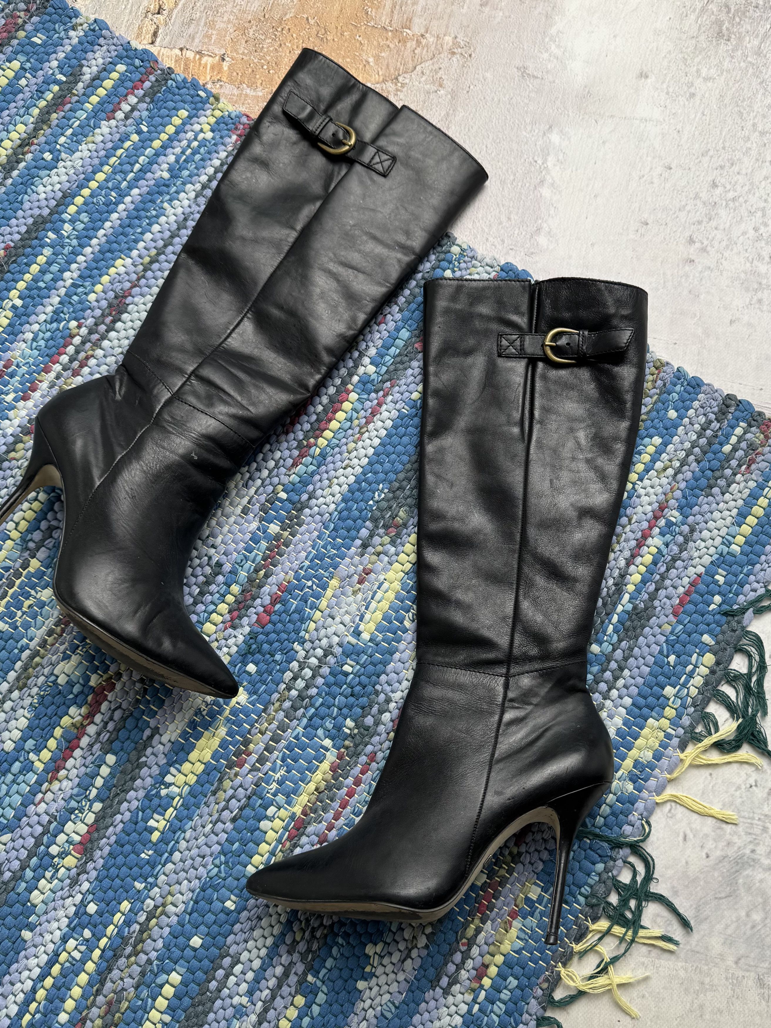 Vintage Vintage Leather Boots With Heels A8(V1)D15 Size US 9 / IT 39 - 3 Thumbnail