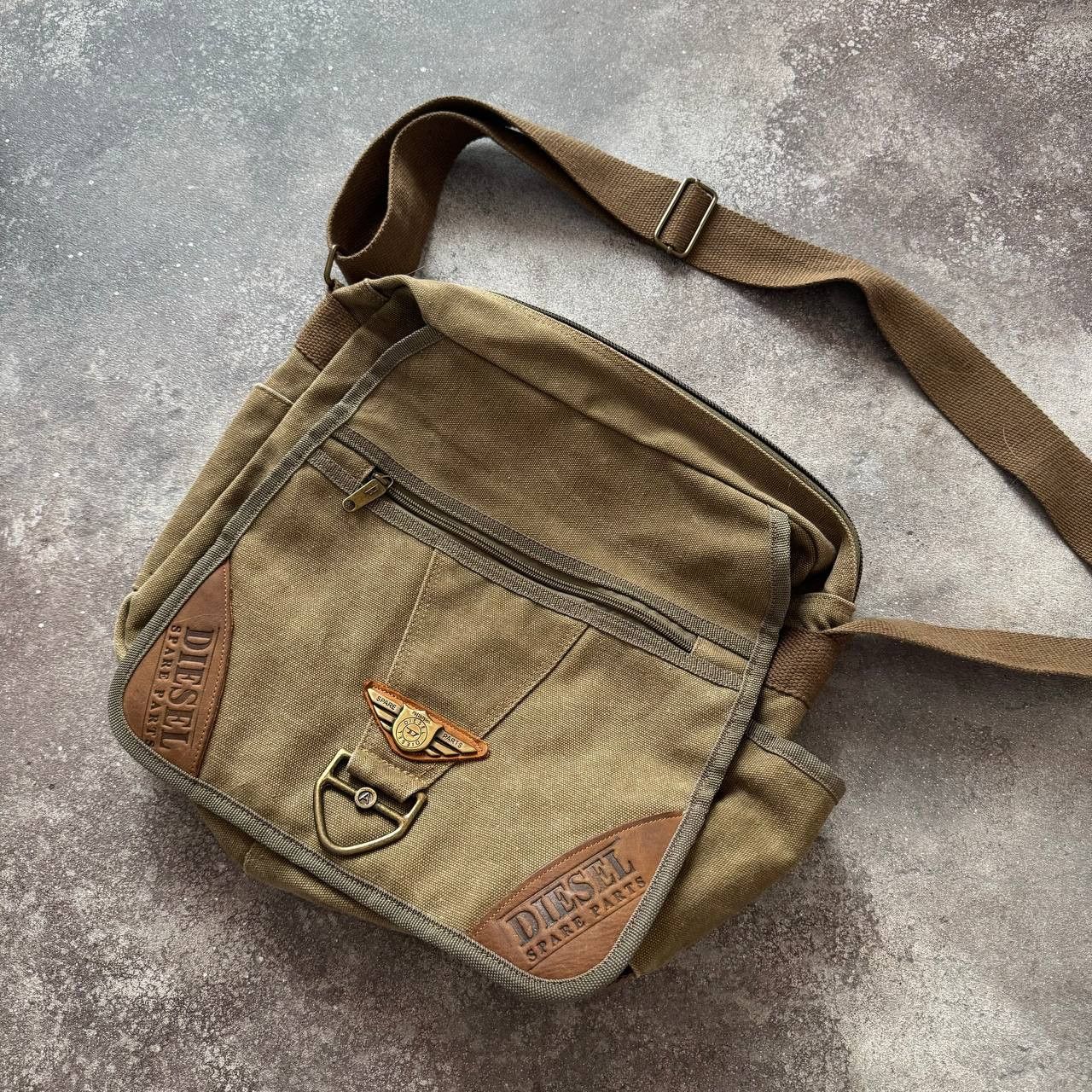 Avant Garde x Diesel Spare Parts Vintage Multipocket Crossbody Bag in Brown, Men's