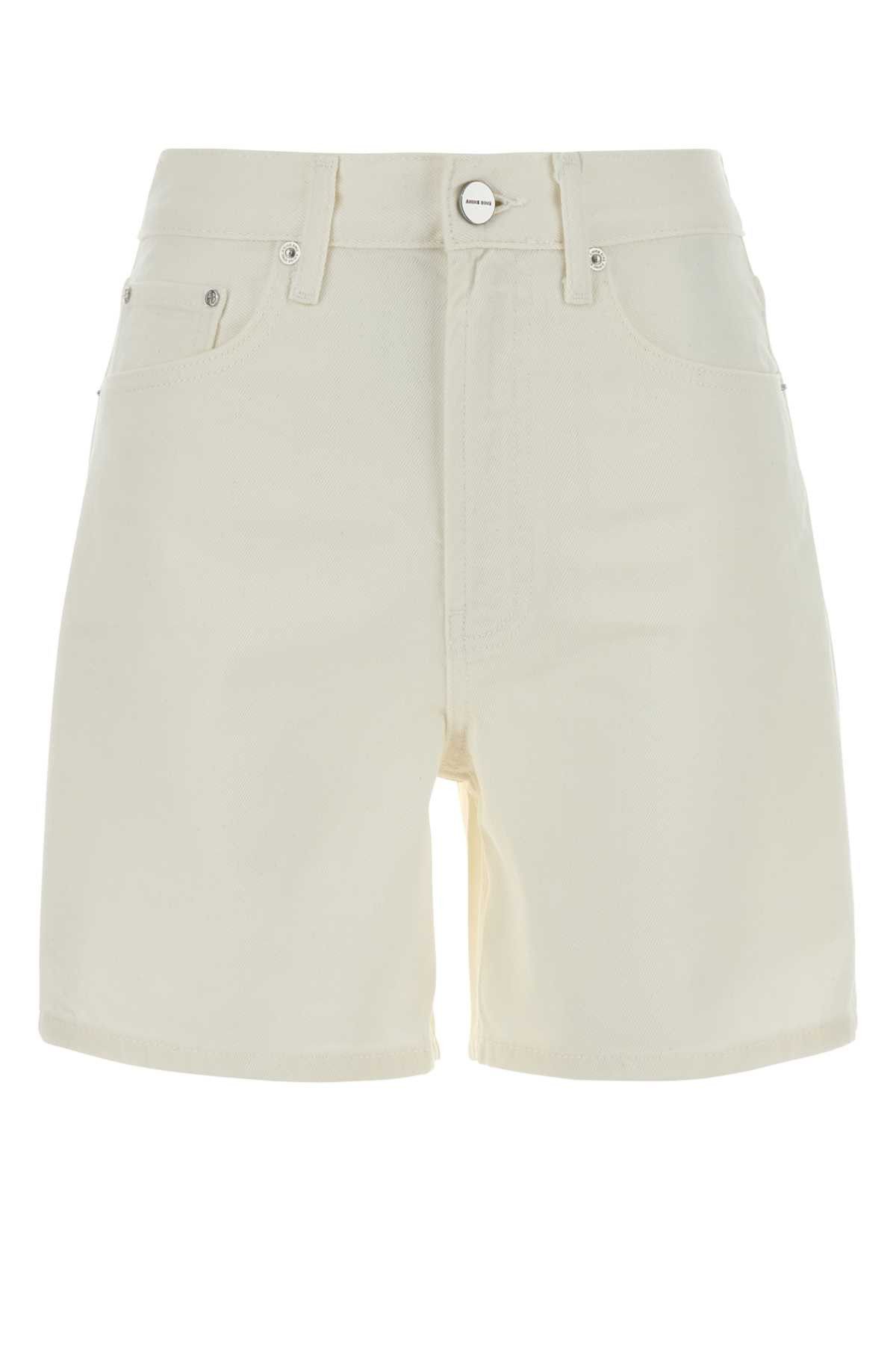 Anine Bing White Denim Shorts Size 26" / US 2 / IT 38 - 1 Thumbnail