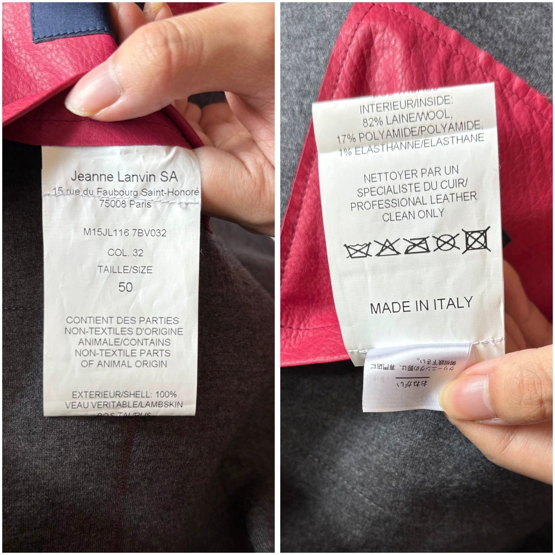 Lanvin Lanvin Red Leather Suit Jacket 50 Size US M / EU 48-50 / 2 - 9 Thumbnail