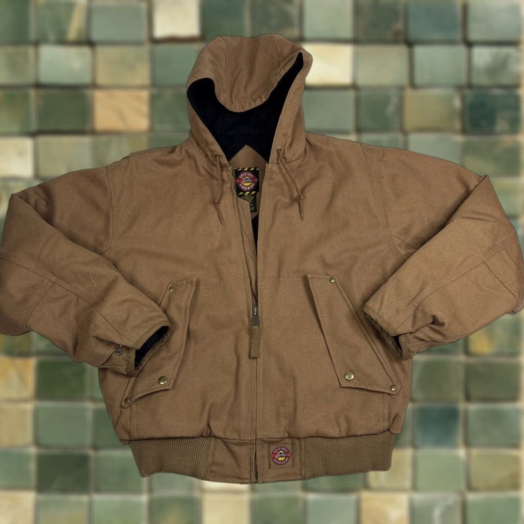 VINTAGE Justin Workwear Active Canvas Insulated Jacket Men’s Medium Brown Jacket Men’s Medium Brown Brown Canvas Insulated Jacket Justin Shoes?
