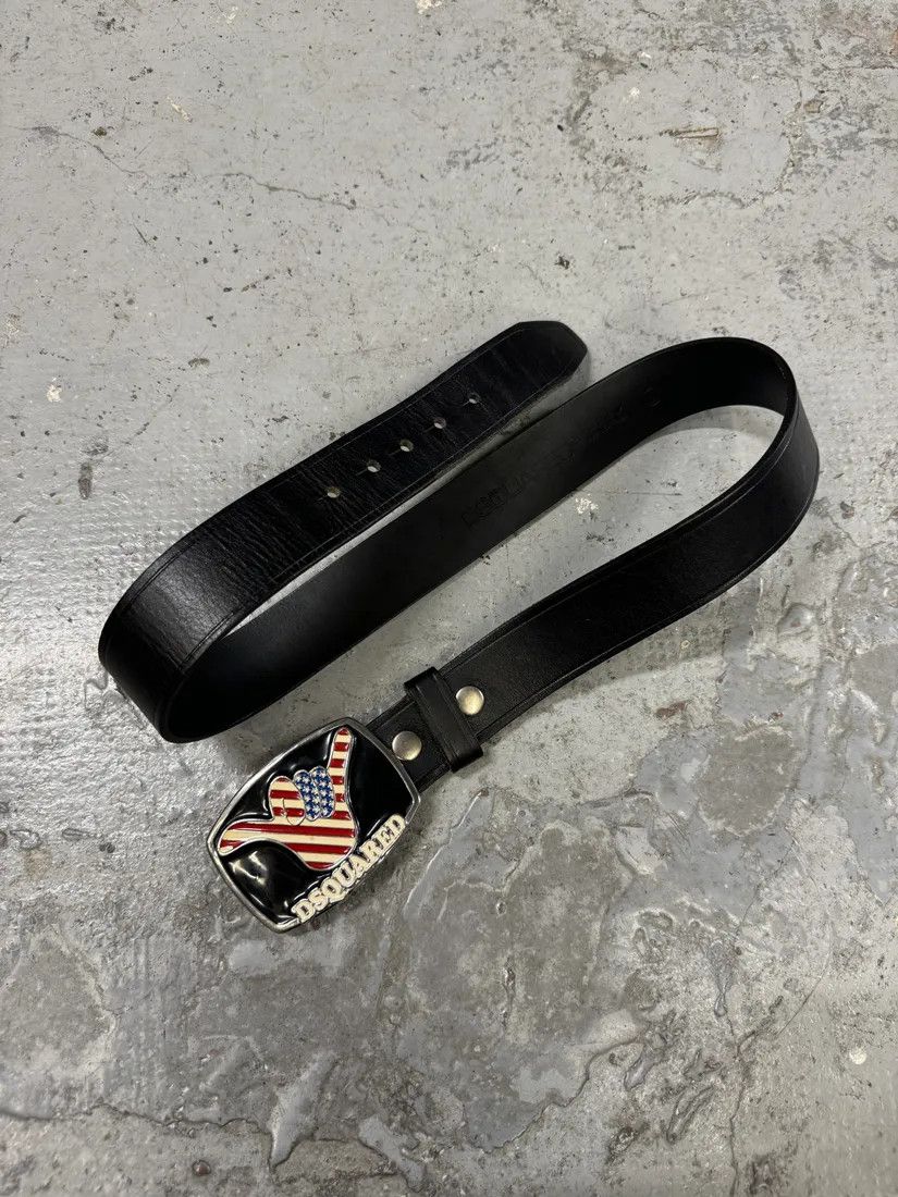 Designer × Dsquared2 × Vintage DSquared2 USA Relaxed Propaganda Leather Belt Size ONE SIZE - 2 Thumbnail