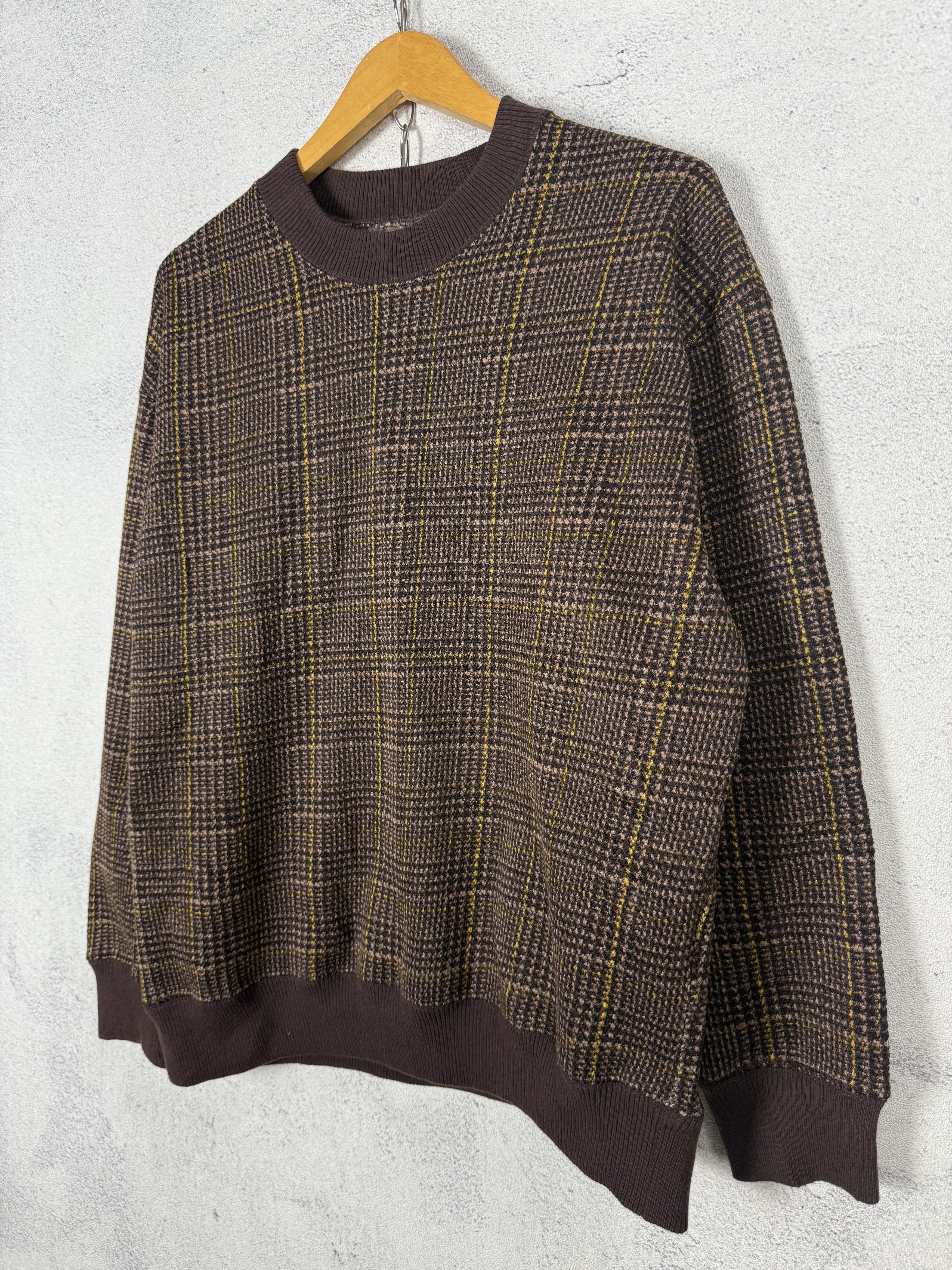 Japanese Brand INHERIT Plaid Tartan Knit Sweater Size US L / EU 52-54 / 3 - 2 Thumbnail
