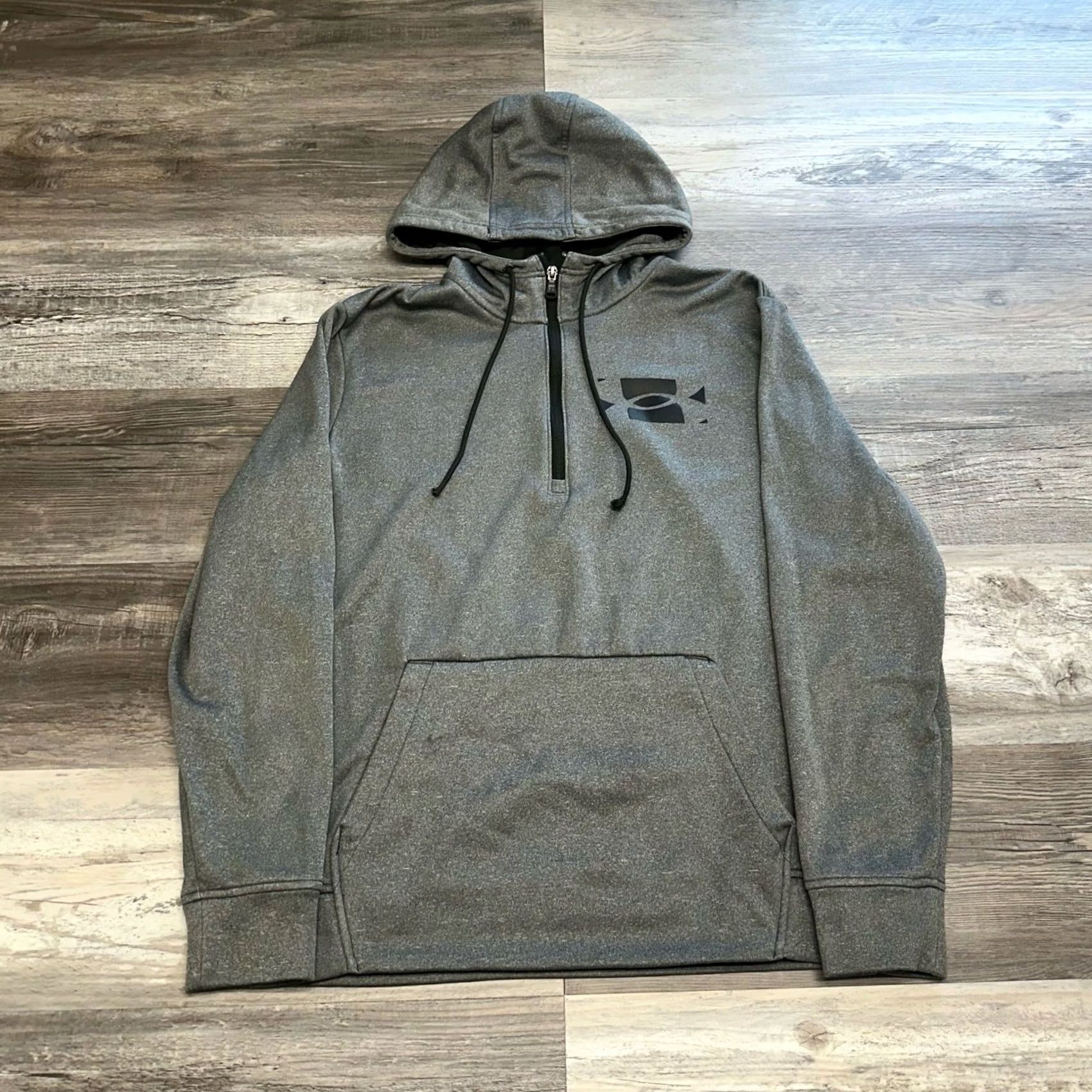 Under Armour Under Armour Hoodie Gray Mens M Quarter Zip Mock Neck Pullover Kangaroo Pocket Activewear Sports Shirt Size US M / EU 48-50 / 2 - 3 Thumbnail