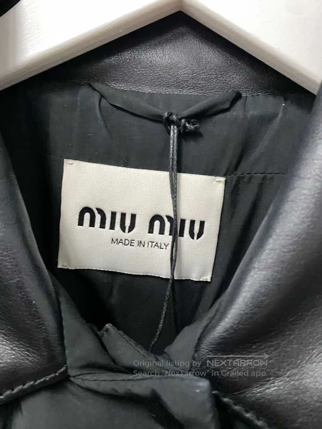 Miu Miu black puffer coat with leather collar. Size S / US 4 / IT 40 - 6 Thumbnail
