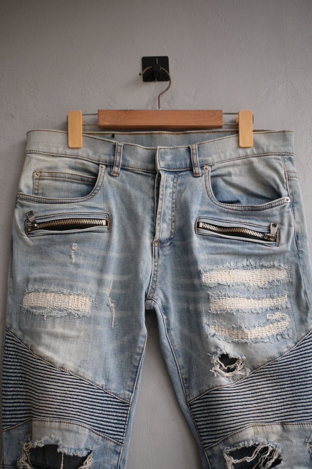 Balmain Balmain Distressed Biker Jeans Size US 32 / EU 48 - 4 Thumbnail