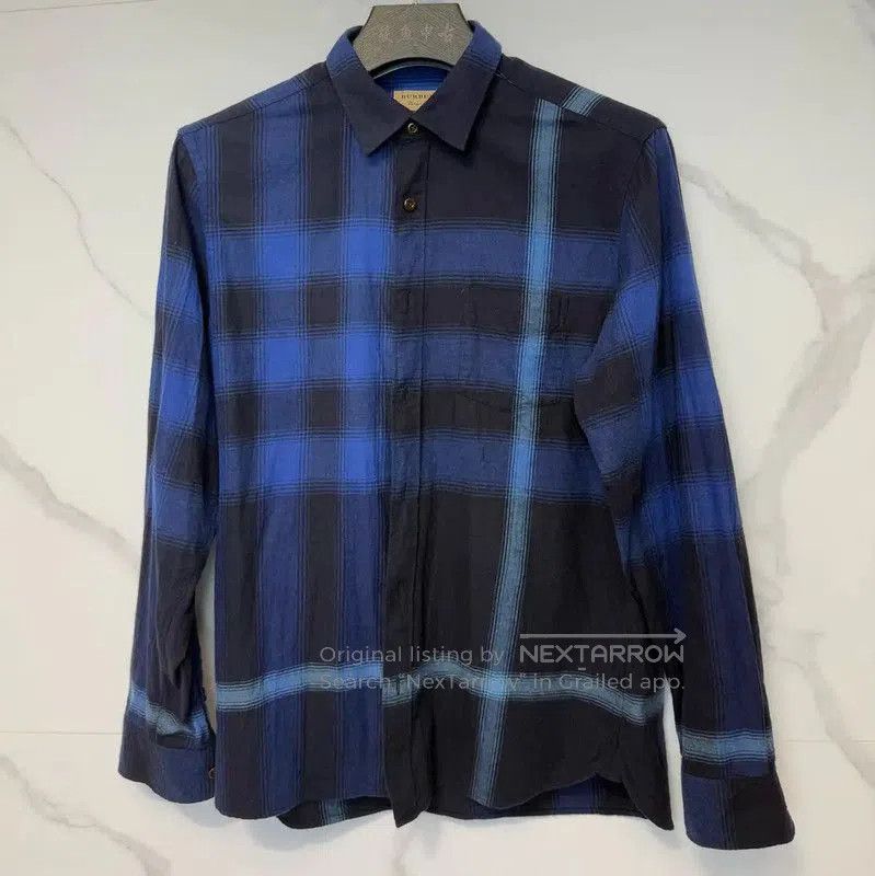 Burberry Men's Dark Blue Cotton Shirt.
