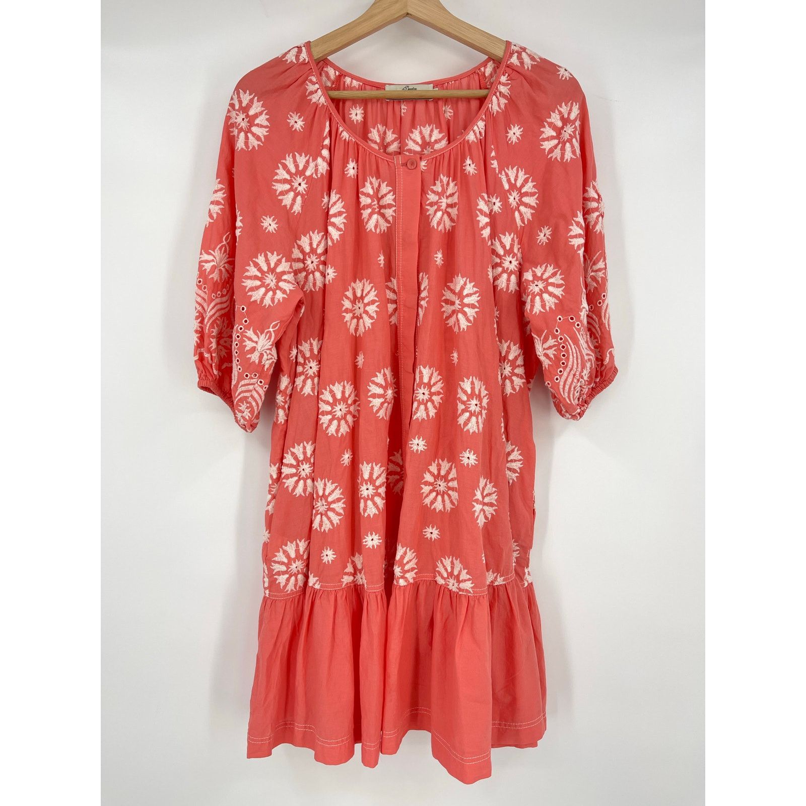 Other Devotion Twins | Coral Embroidered Cotton Dress S Size S / US 4 / IT 40 - 2 Thumbnail