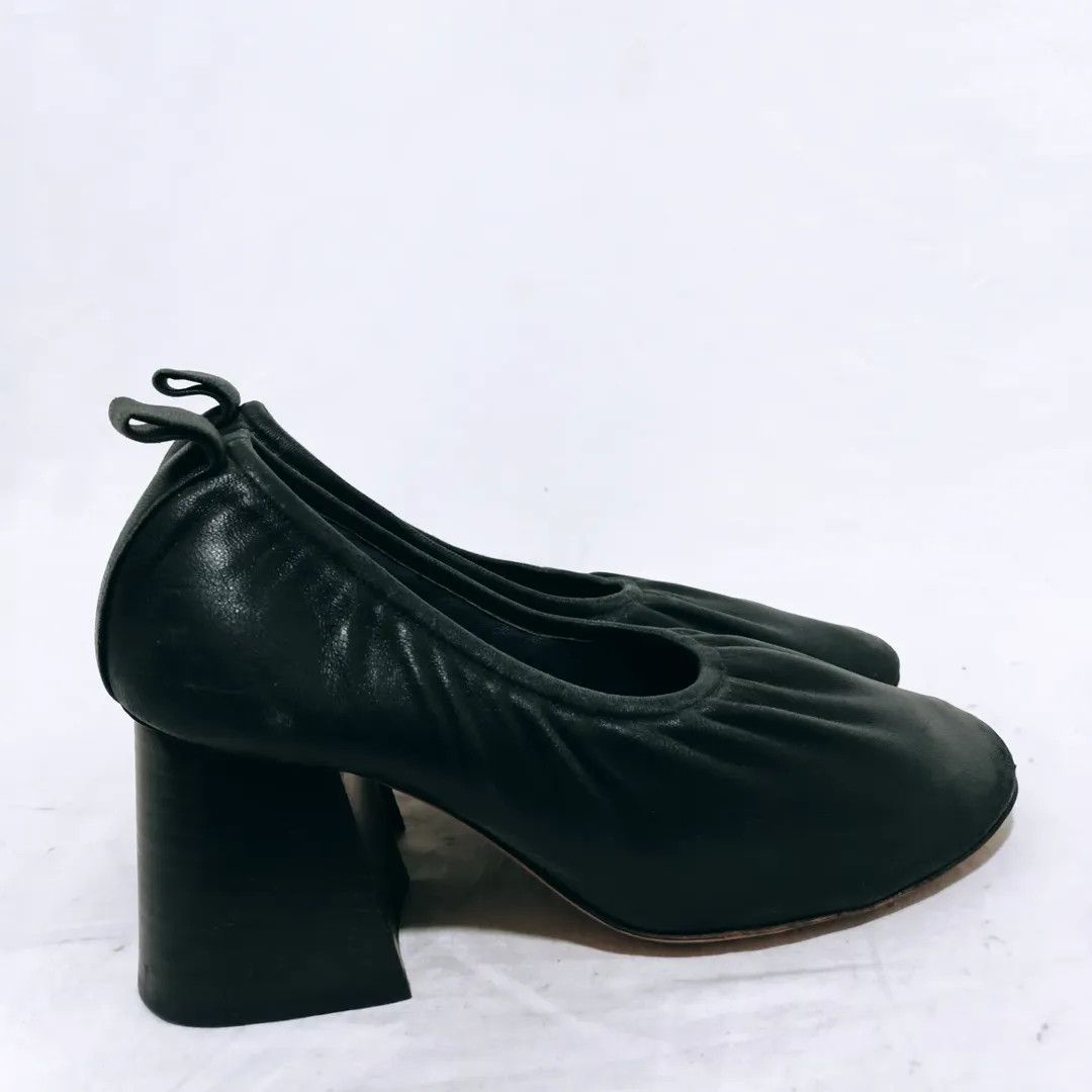 Celine Celine Ballerina Soft Leather Black Pumps Size US 7 / IT 37 - 3 Thumbnail