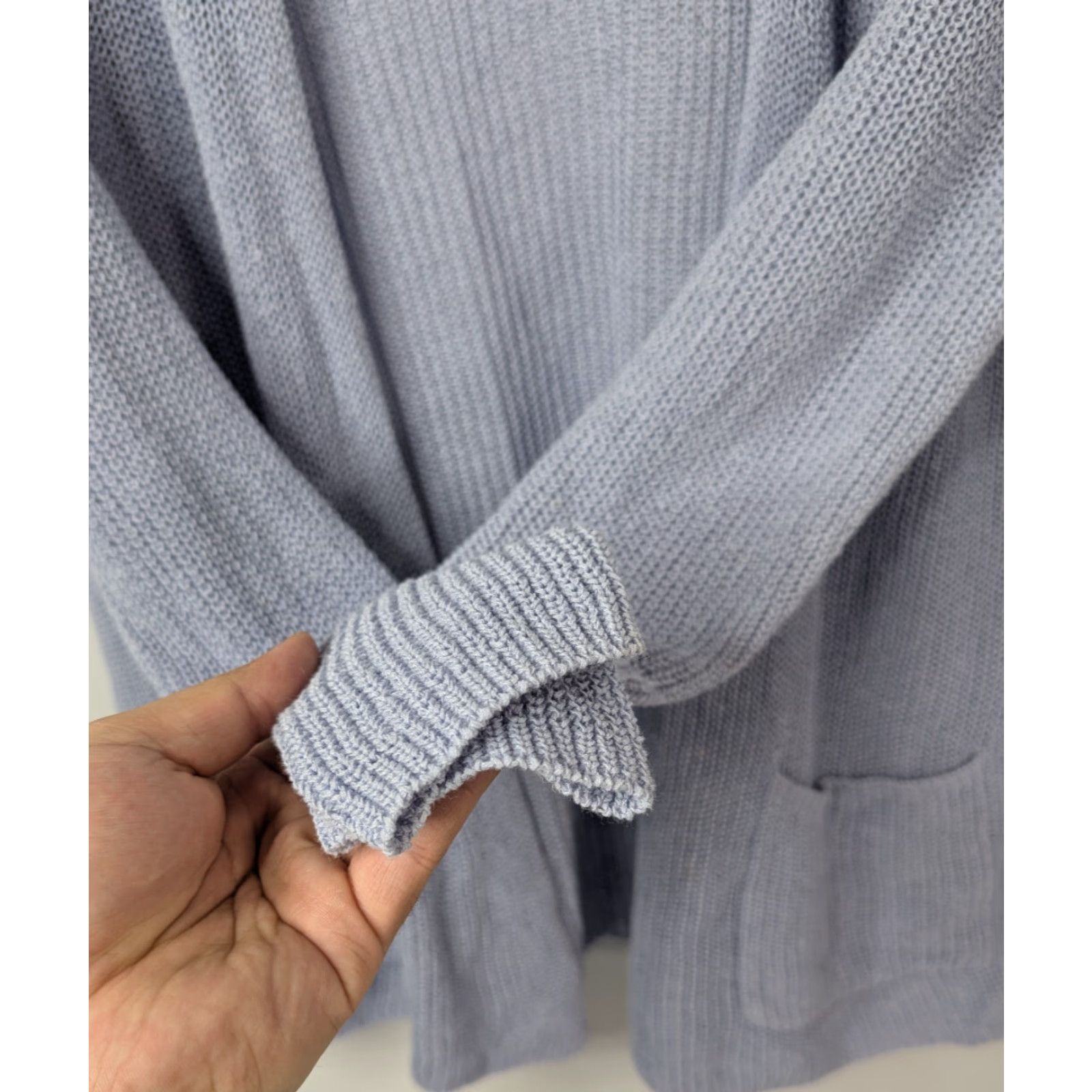 Eileen Fisher Eileen Fisher Blue Cardigan Open Front Size Medium Linen Cotton Blend Women Sweater Size M / US 6-8 / IT 42-44 - 3 Thumbnail