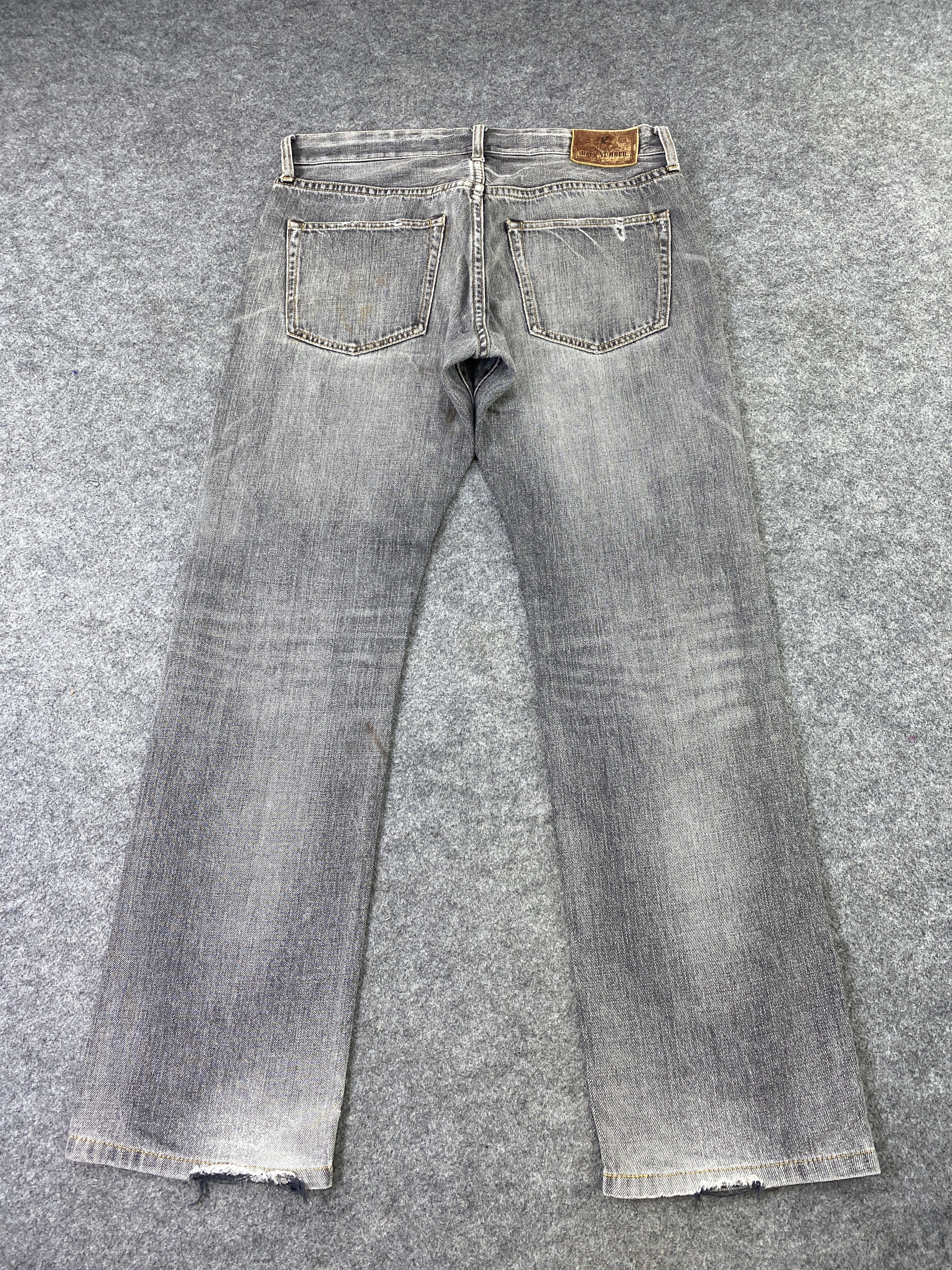 Japanese Brand Japanese Brand Back Number Faded Black Wash Jeans -J1133 Size US 33 - 4 Thumbnail