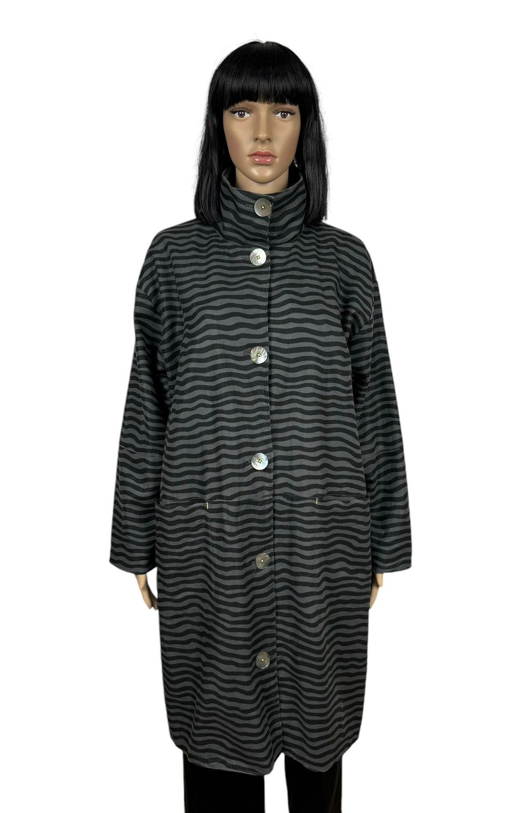 Gudrun Sjoden Striped Coat Linen-Cotton size M
