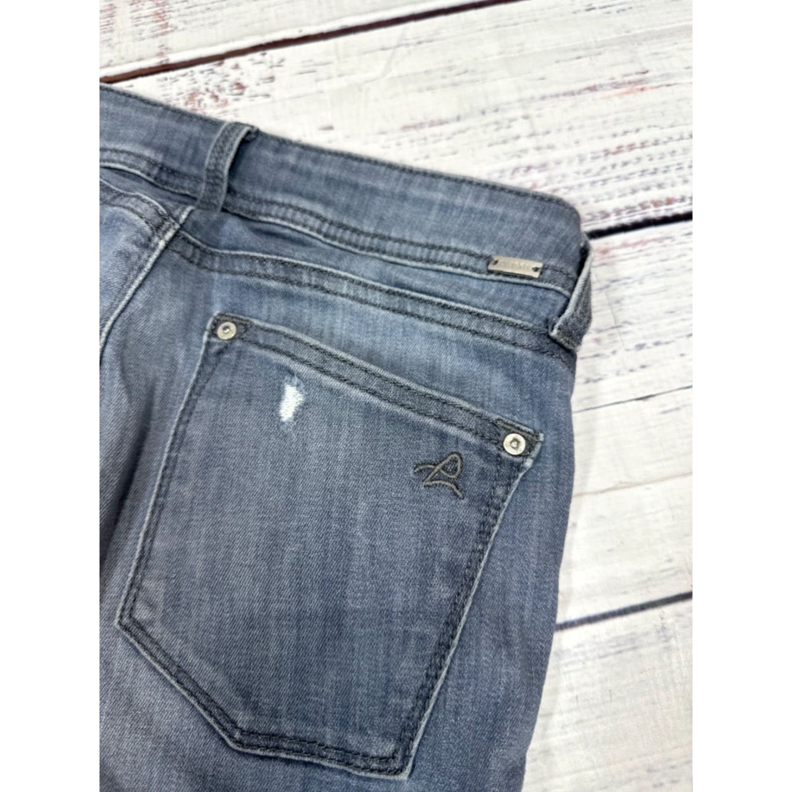 DL1961 DL1961 Emma Jeans Size 25 Blue Distressed Skinny Womens Cotton Blend Jeans Size 42" / US 20 - 7 Thumbnail