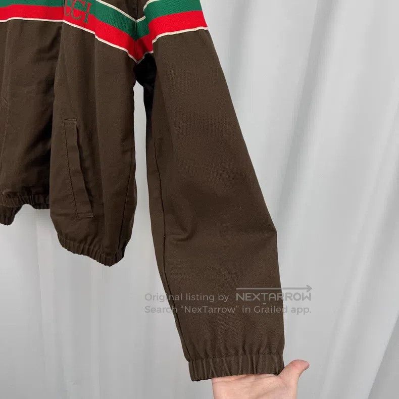 Gucci Gucci Brown letter webbing zipper jacket Size US M / EU 48-50 / 2 - 4 Thumbnail