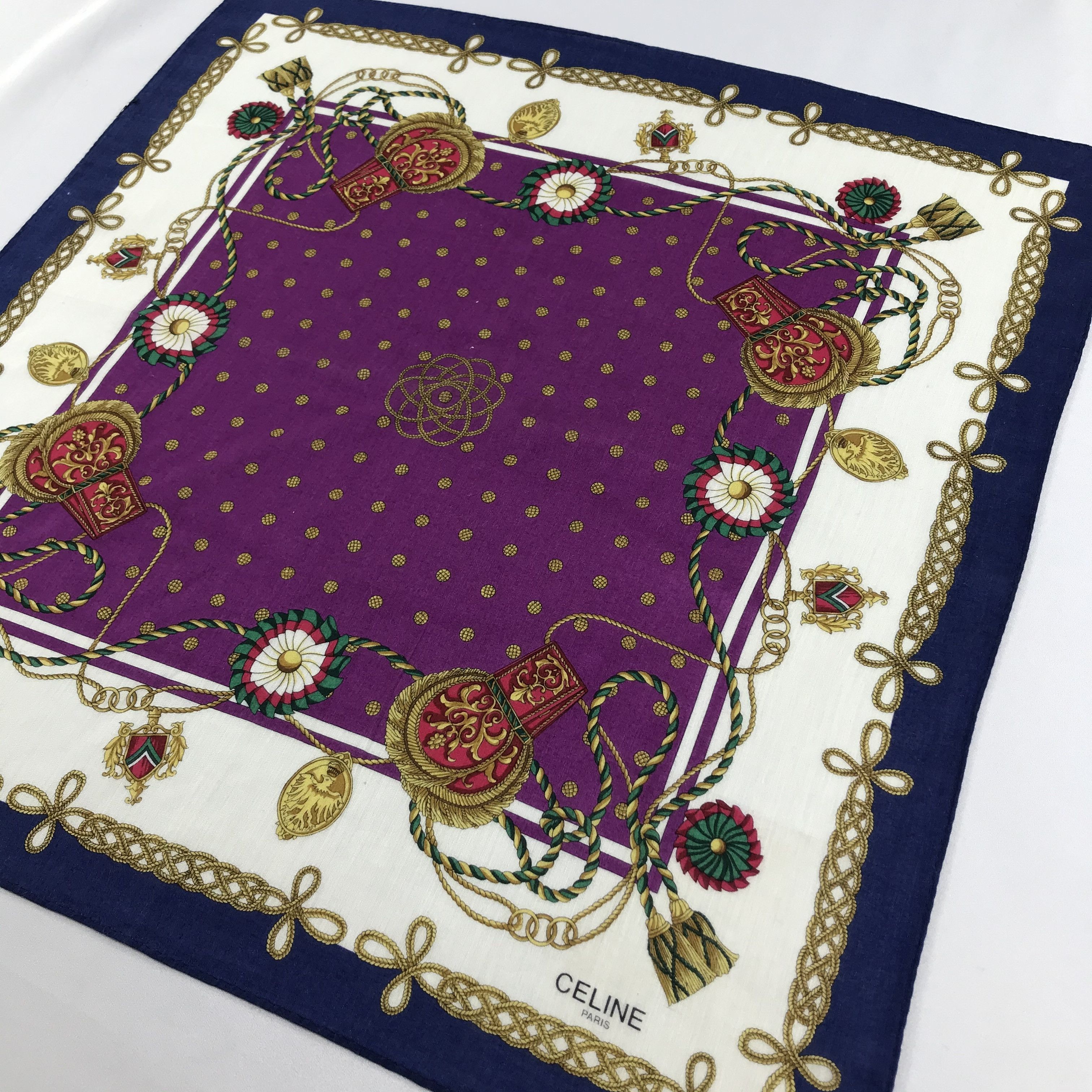 Celine Celine Luxury Handkerchief Neckerchief Bandana H702 Size ONE SIZE - 4 Thumbnail