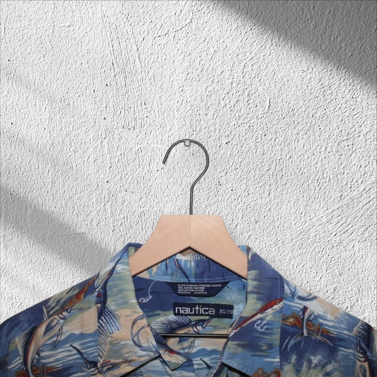 Nautica × Vintage Vintage Nautica Fish Print Marlin Button Up AOP Shirt Size US XL / EU 56 / 4 - 3 Thumbnail