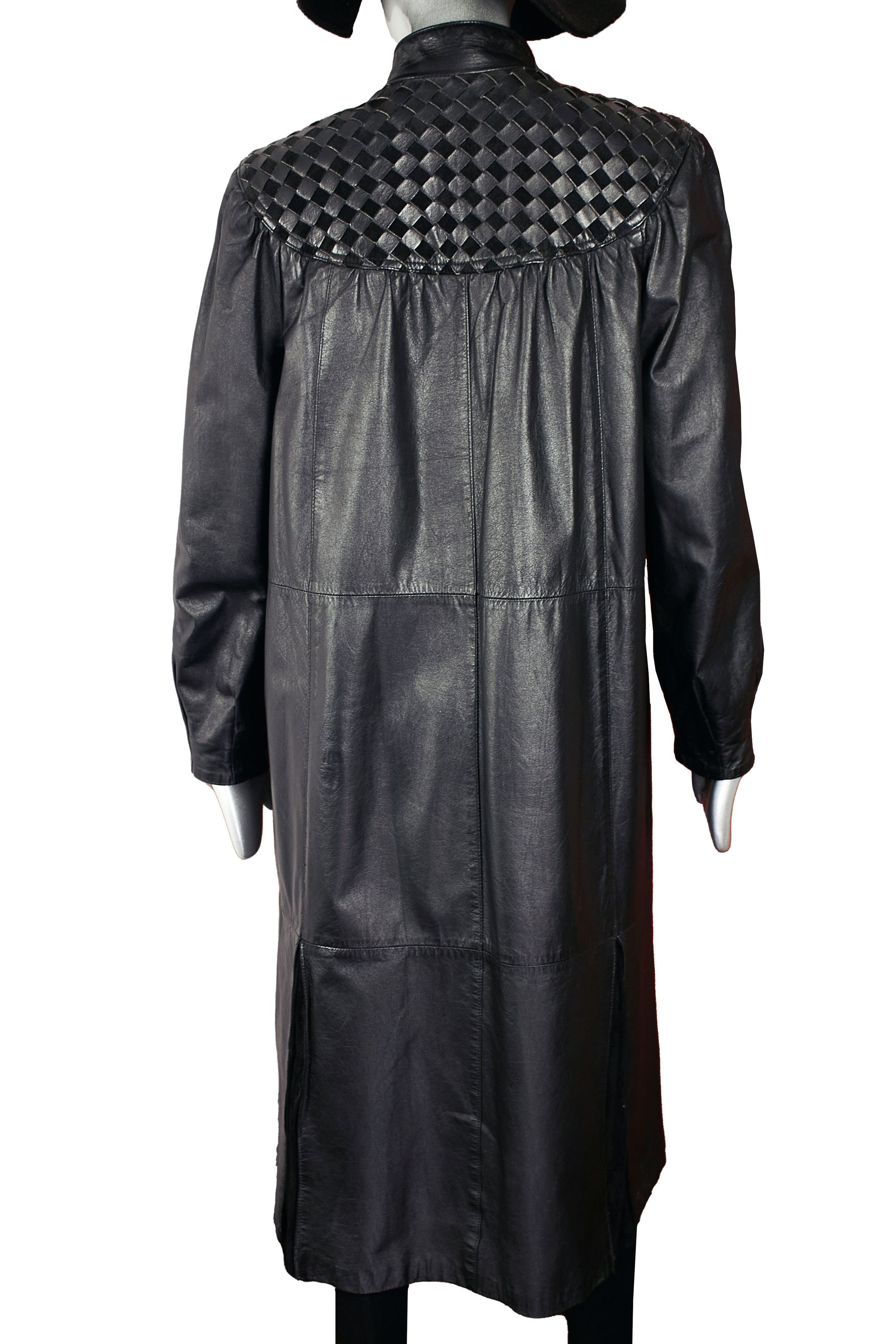 Vintage Rare vintage 90s women's black leather coat cloak Size M / US 6-8 / IT 42-44 - 12 Thumbnail