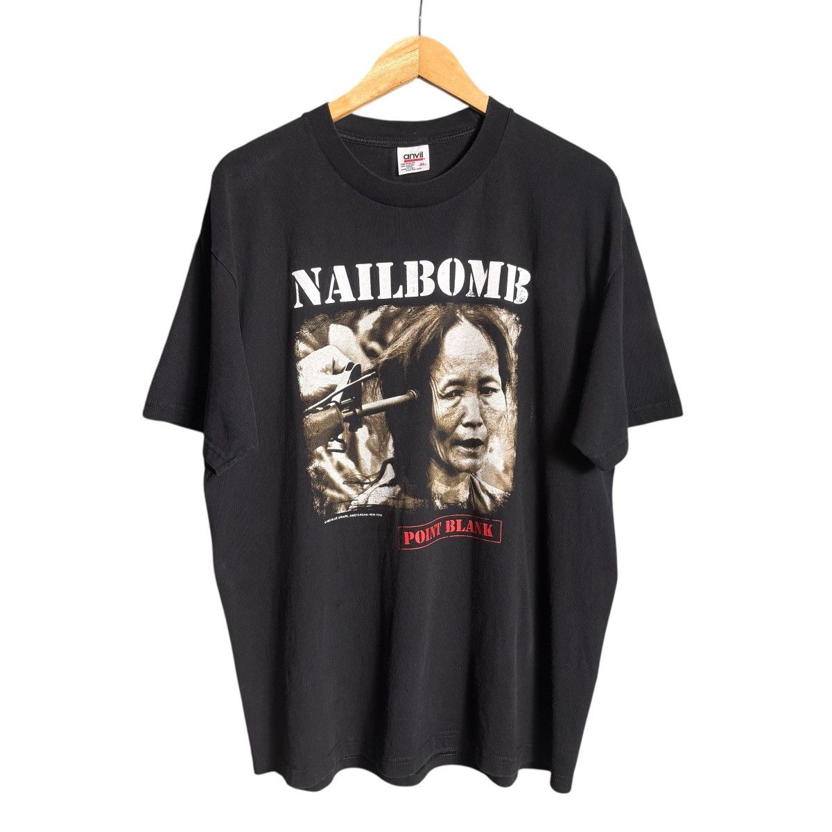 Band Tees Vintage 90s Nailbomb Point Blank T-Shirt Band Tee Size US XL / EU 56 / 4 - 1 Thumbnail