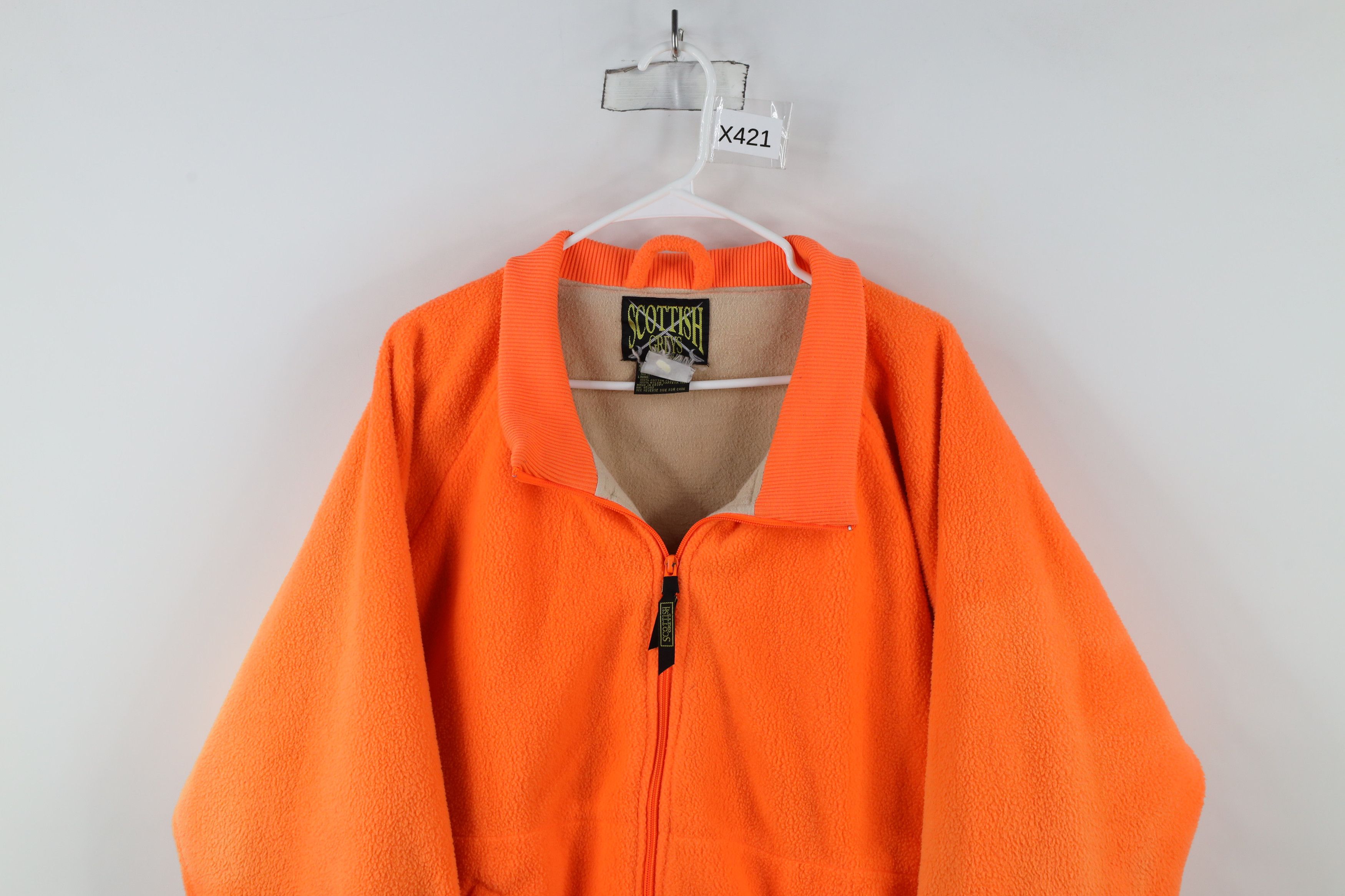 Vintage Vintage 90s Chamois Cloth Lined Fleece Jacket Blaze Orange Size US XL / EU 56 / 4 - 2 Thumbnail