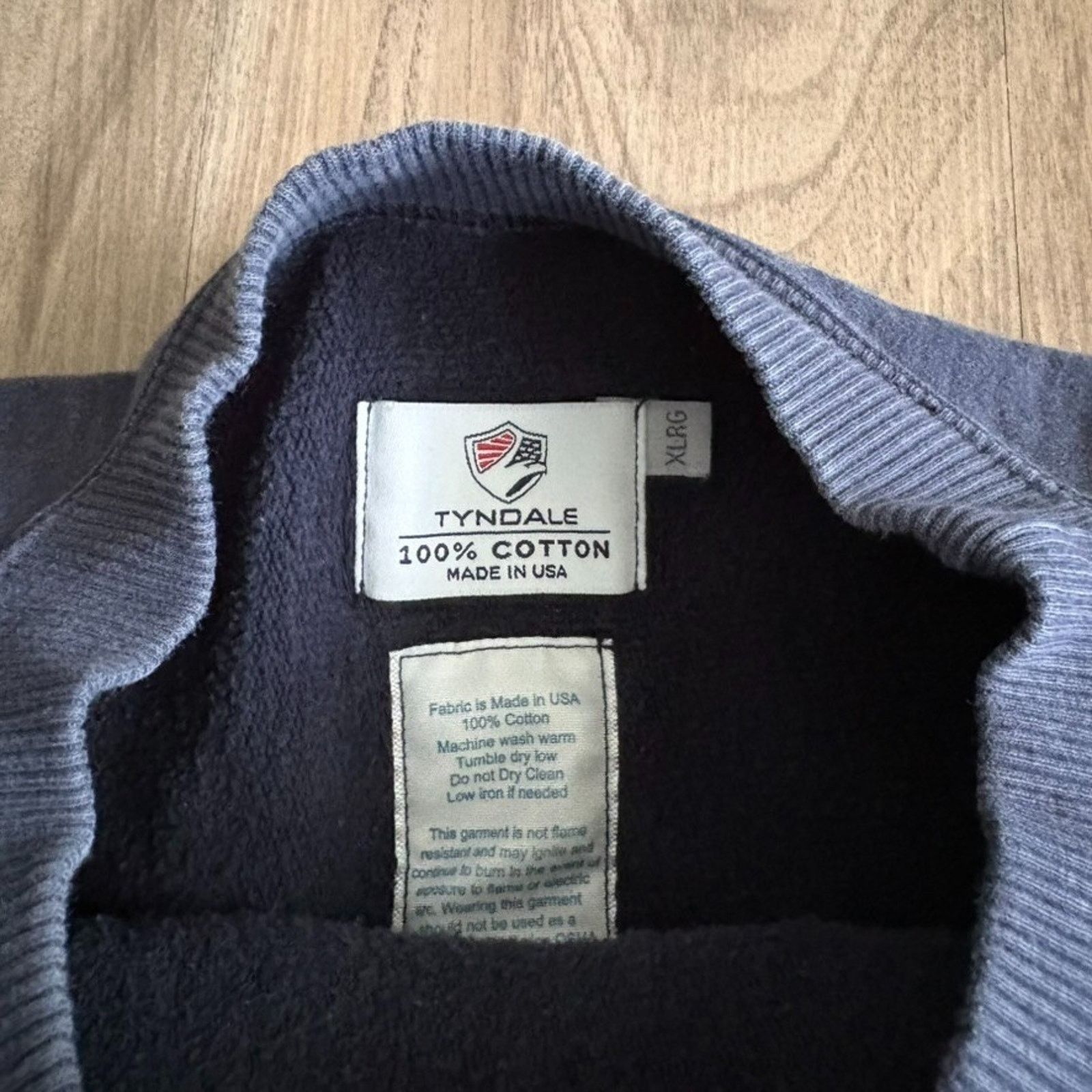Vintage Tyndale FR Crewneck Sweatshirt Size XL Navy Pullover Size US XL / EU 56 / 4 - 2 Thumbnail