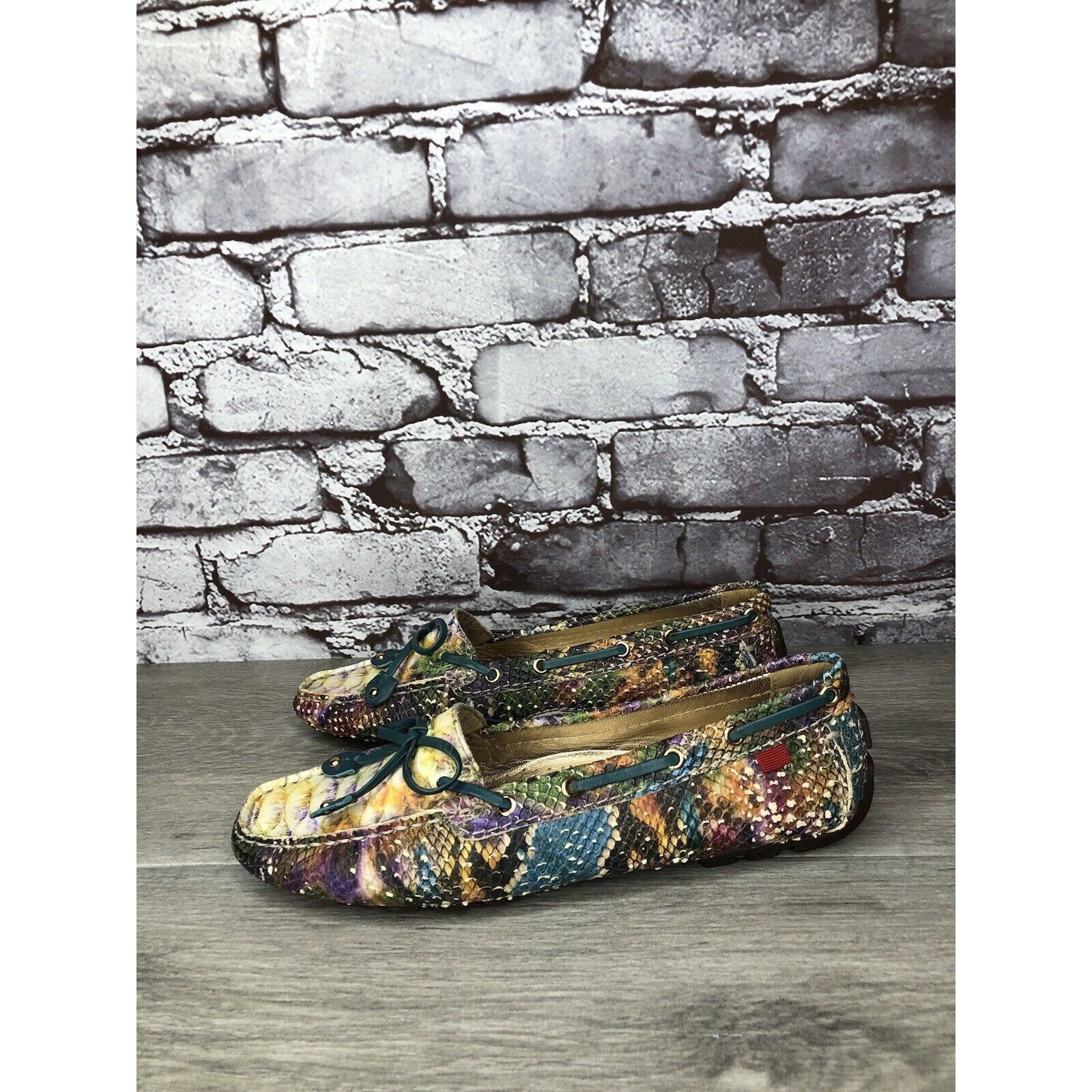 Joseph Marc Joseph New York Cypress Hill Yellow Snakeskin Moc Shoes Size US 6 / IT 36 - 1 Thumbnail
