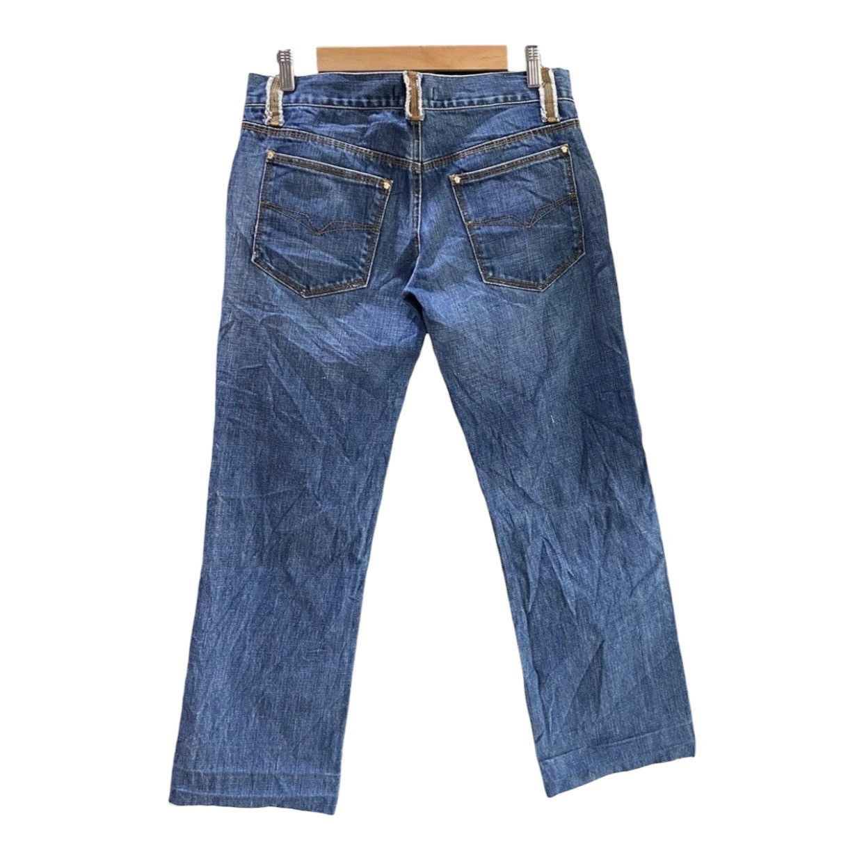 Versace Archival Versace Y2K Frayed Pocket Distressed Jeans Blue Size US 29 - 2 Thumbnail