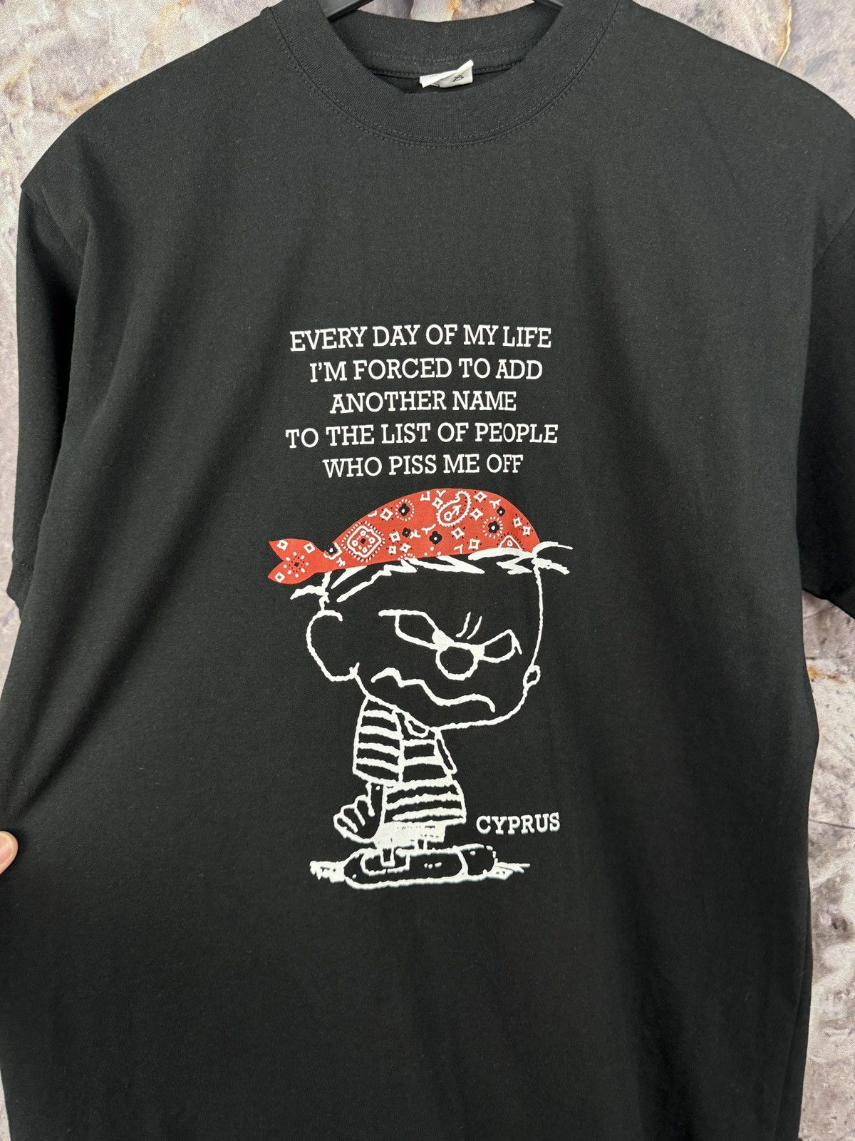 Vintage Men’s Calvin & Hobbes The List of People 90s T-Shirt Vintage Size US L / EU 52-54 / 3 - 4 Thumbnail