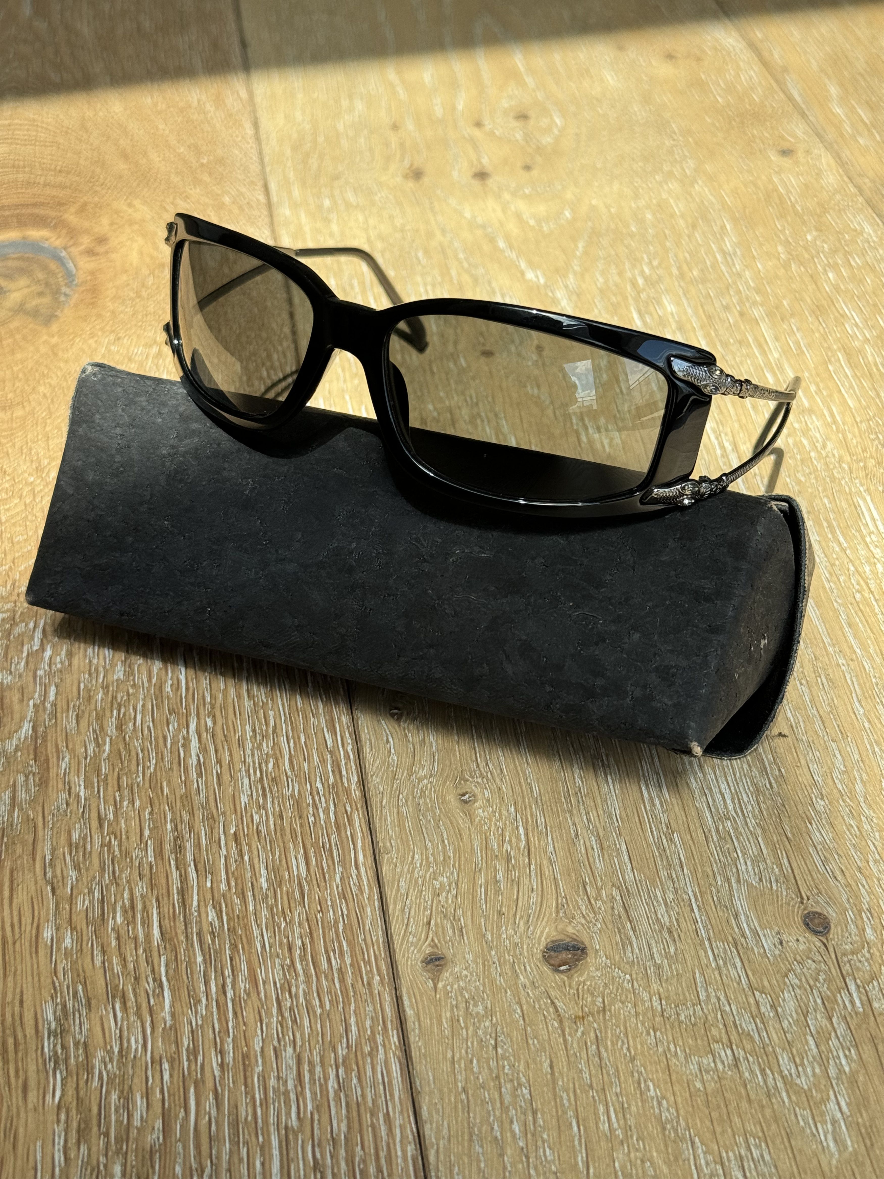image of Unisex Vintage Versace Sunglasses in Black, Women's