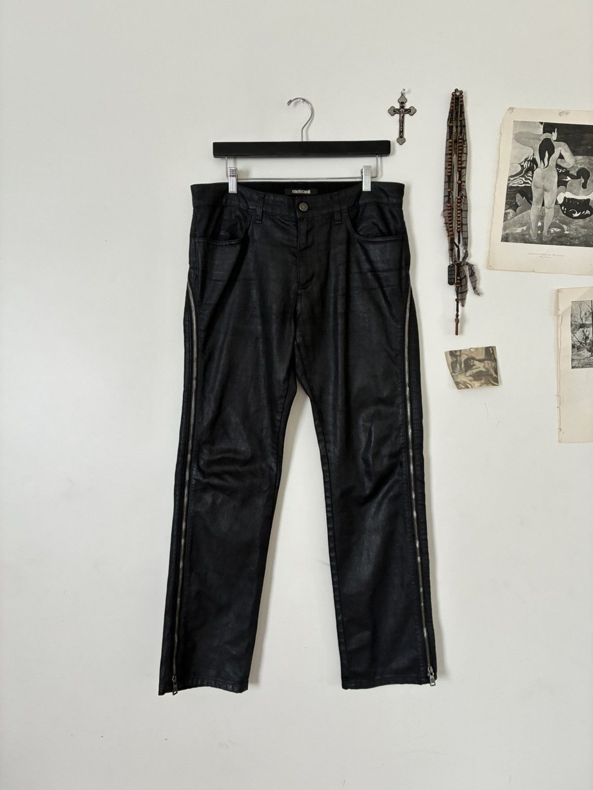 Roberto Cavalli Roberto Cavalli Waxed Zipper Denim Size US 34 / EU 50 - 1 Thumbnail