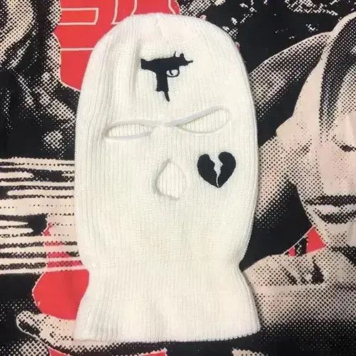 Other Embroidered Balaclava Ski Mask Head Facemask White Color Size ONE SIZE - 3 Thumbnail