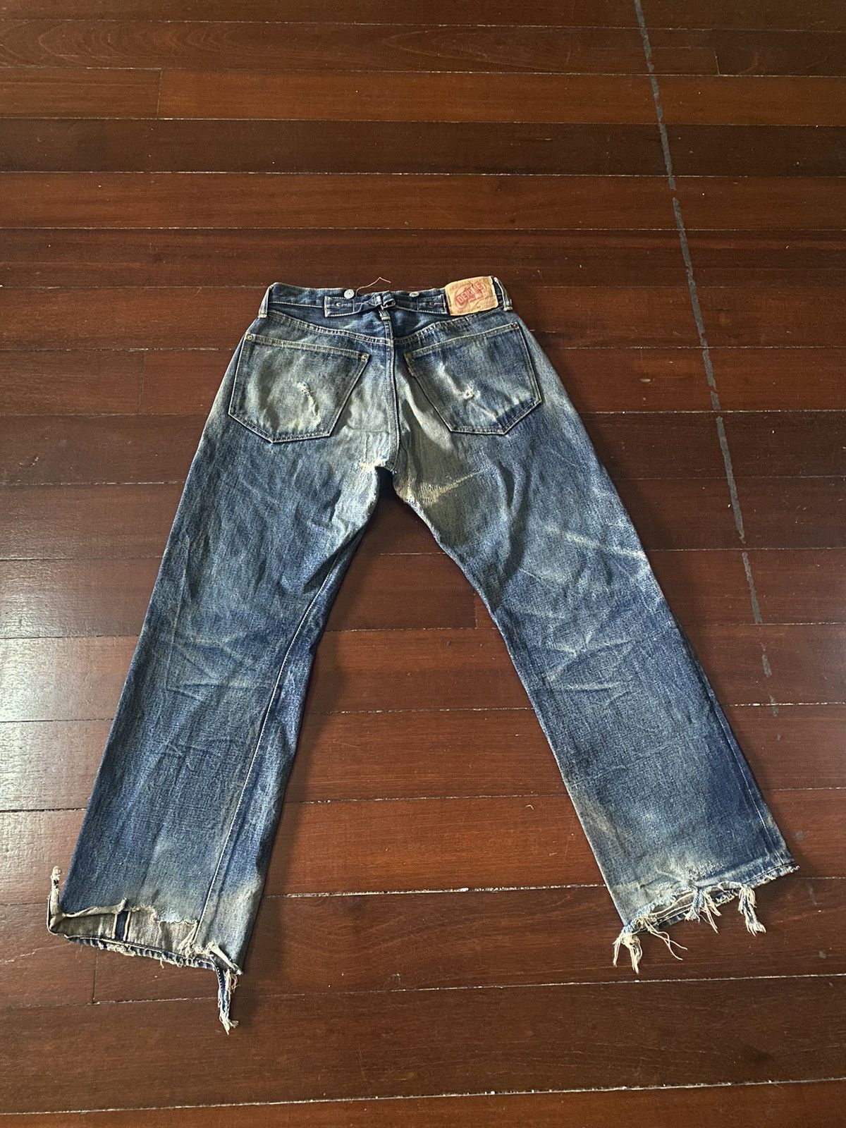 Vintage DENIME JAPAN Vintage Honeycomb Rusty distressed rework B1 Size US 31 - 9 Thumbnail