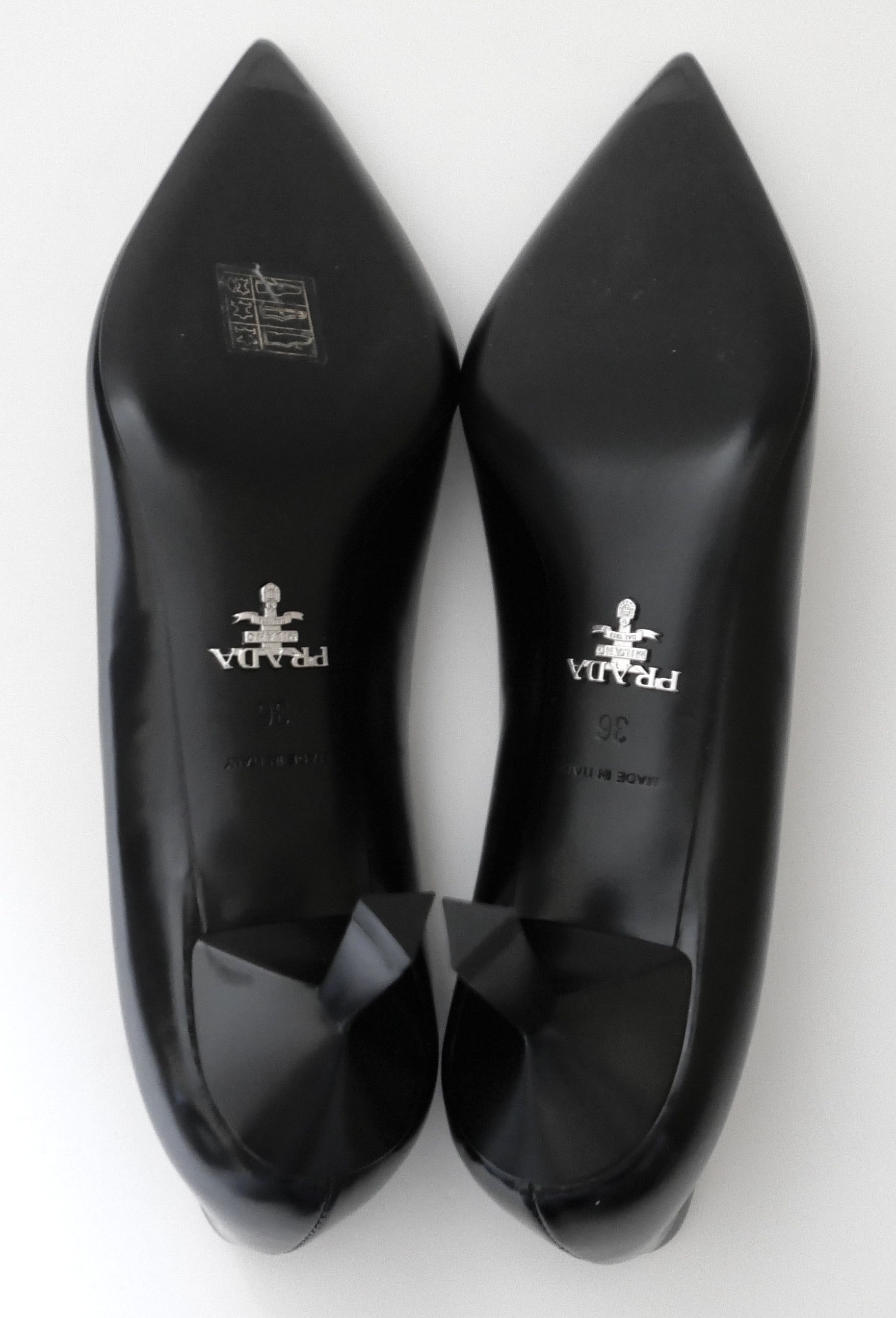 Prada Prada Mid Heel Pointed Pumps Heels Black Leather Size US 6 / IT 36 - 5 Thumbnail